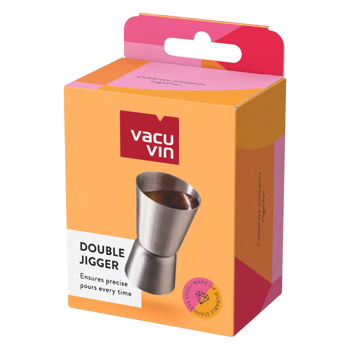 VACU VIN DOUBLE JIGGER STAINLESS STEEL, (15ML/30ML)