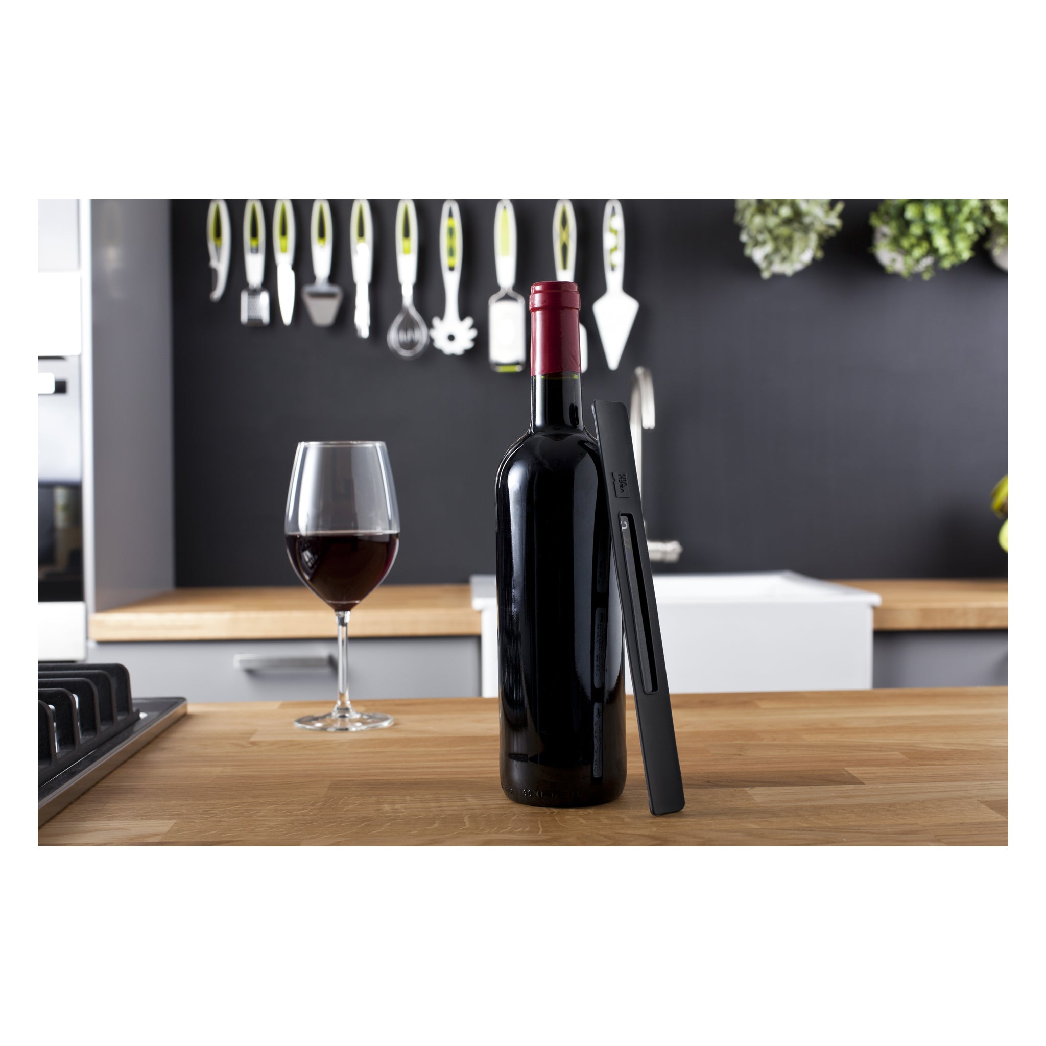 VACU VIN SNAP AROUND THE BOTTLE THERMOMETER - GREY