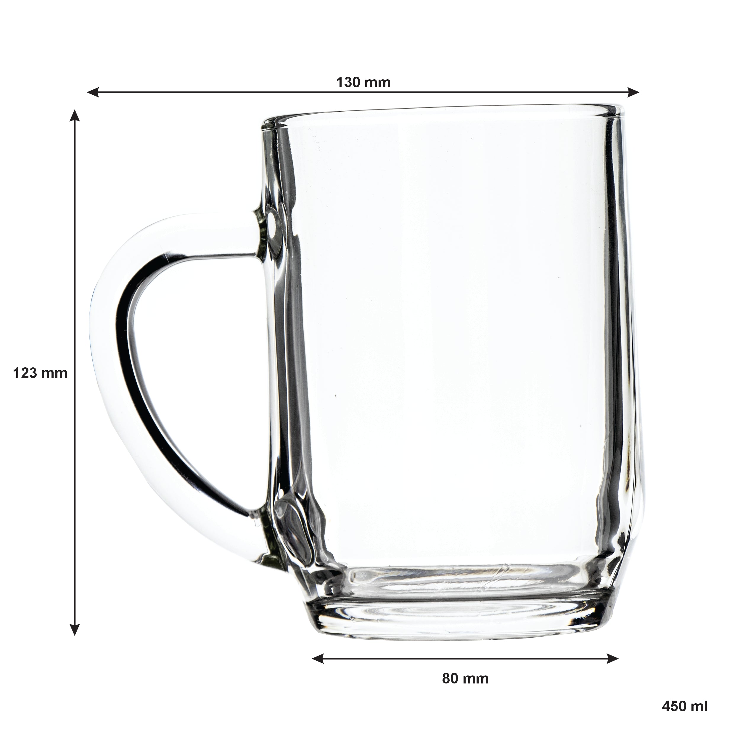LUMINARC BENIDORM GLASS BEER MUG, 450ML