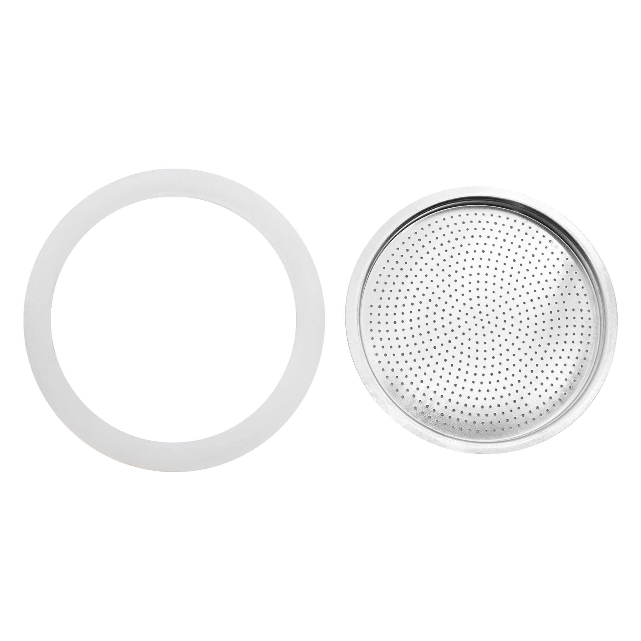 REGENT COFFEE MAKER 12 CUP REPLACEMENT FILTERS(2) & RUBBER SEALS(2) ALUMINIUM 4PK, (SEAL 80MM DIA)