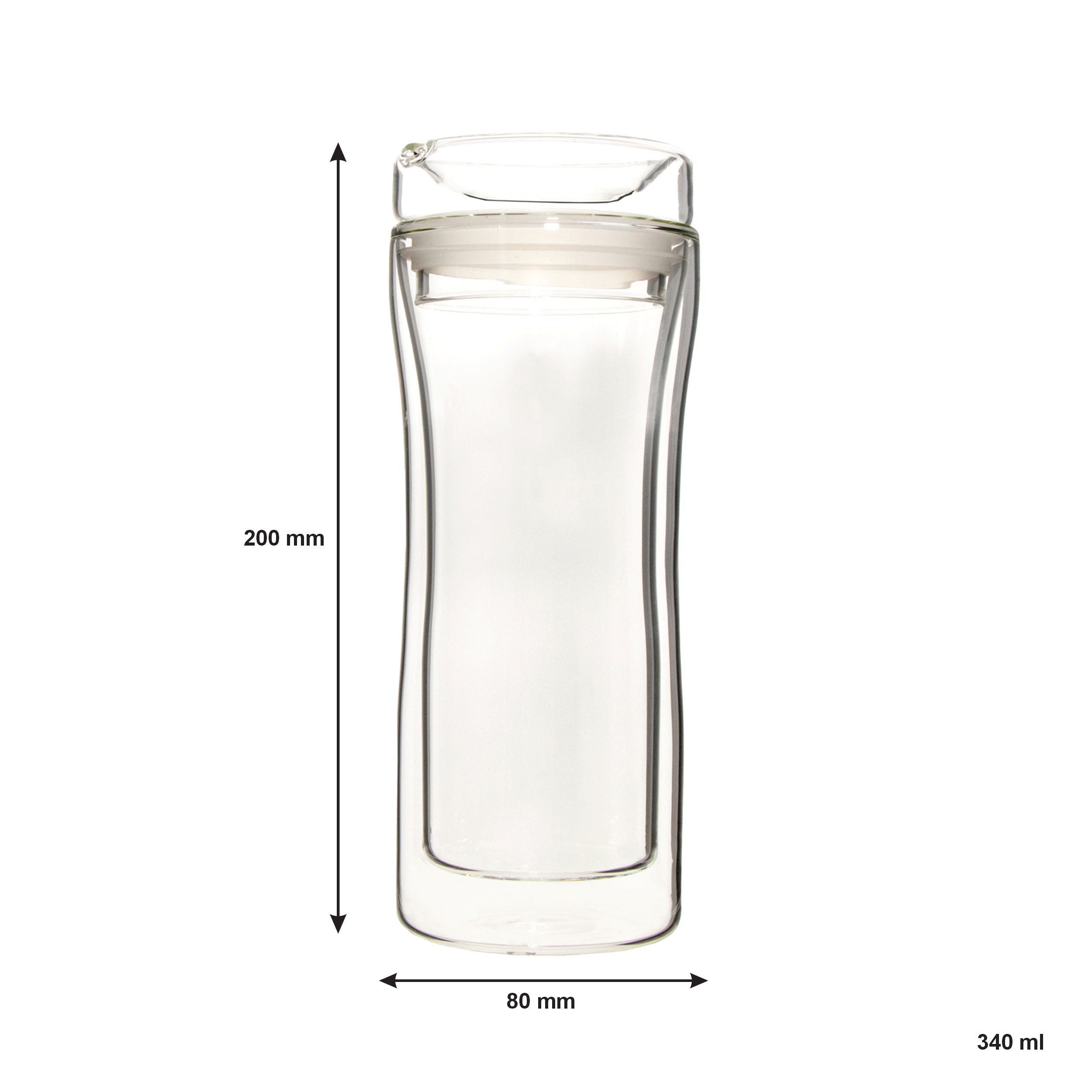 CONSOL ROMA DOUBLE WALL TRAVEL MUG WITH LID, 340ML