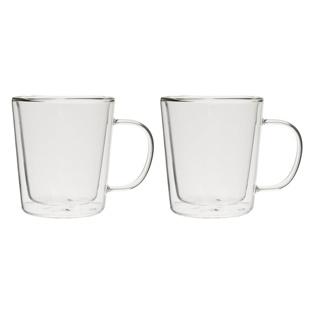 CONSOL ROMA DOUBLE WALL BOROSILICATE GLASS TEA/COFFEE MUG 2PK, 320ML