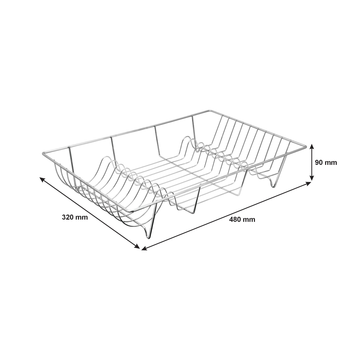 REGENT CHROME DISH DRYING RACK, 480X320MM