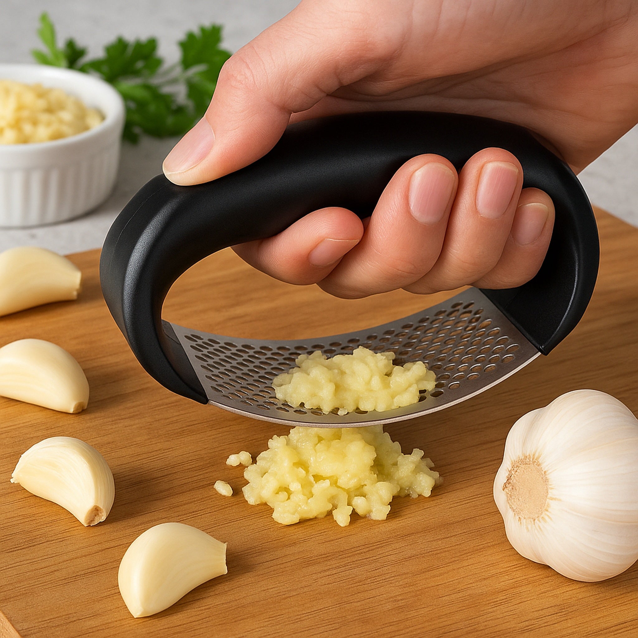 REGENT KITCHEN ROCKER GARLIC PRESS STAINLESS STEEL, 107X70MM
