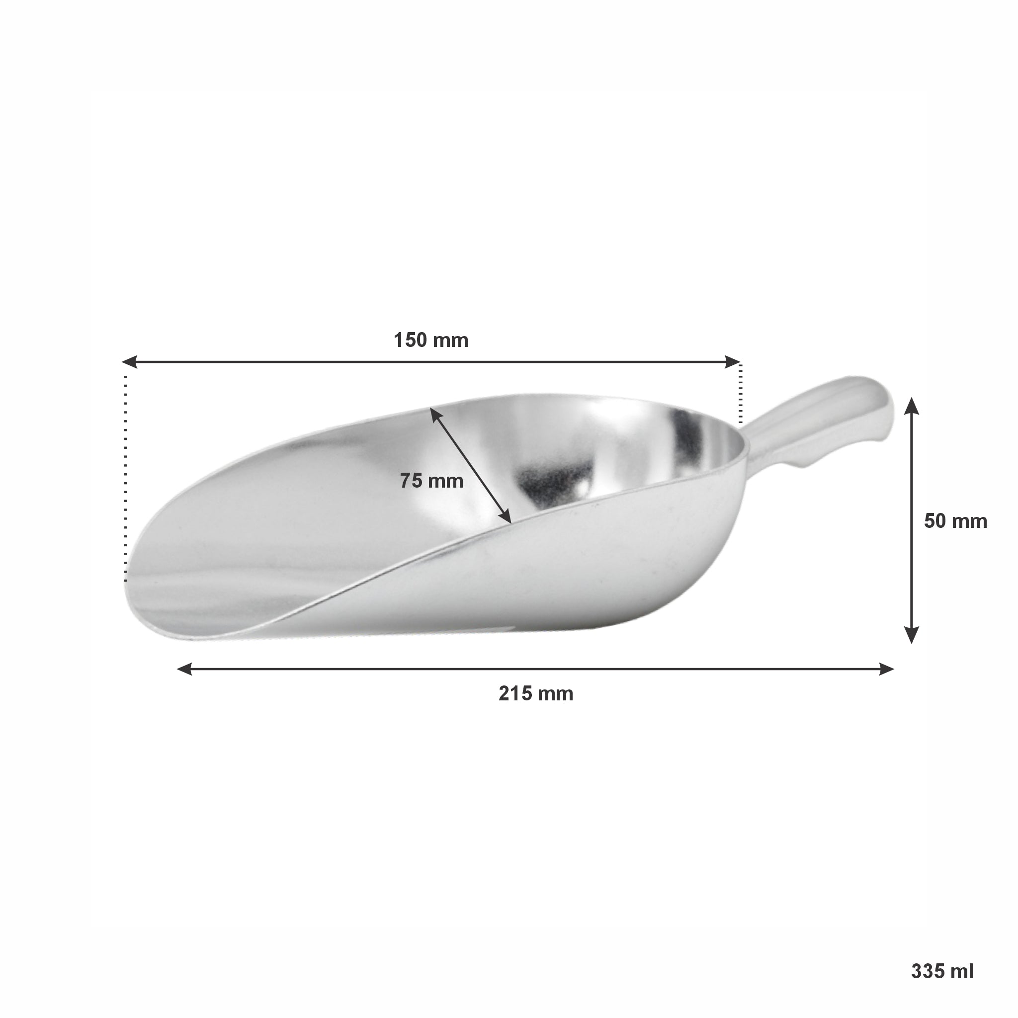 REGENT SCOOP ROUND ALUMINIUM MEDIUM, 215X75MM