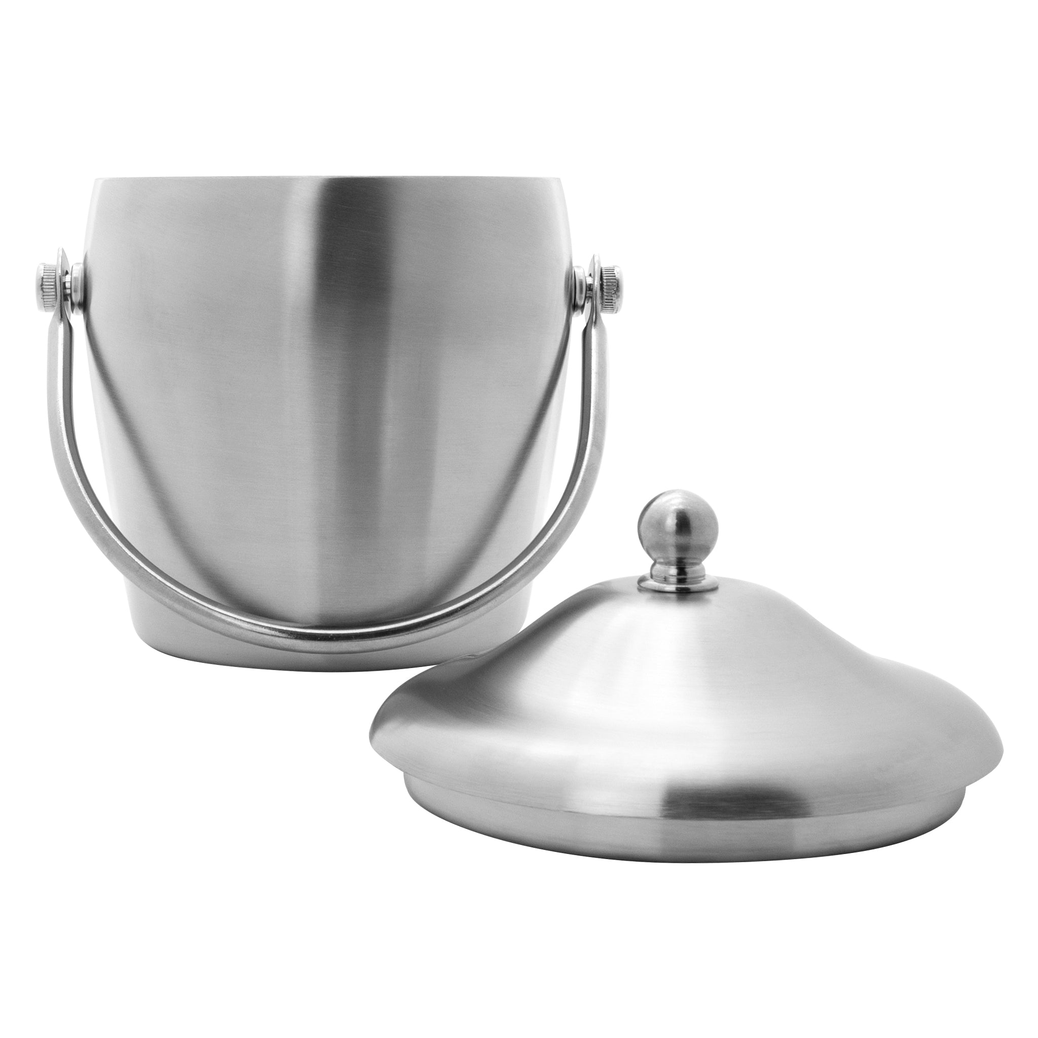 BAR BUTLER DOUBLE WALLED ICE BUCKET WITH HANDLE & LID BRUSHED ST STEEL, 1.2L