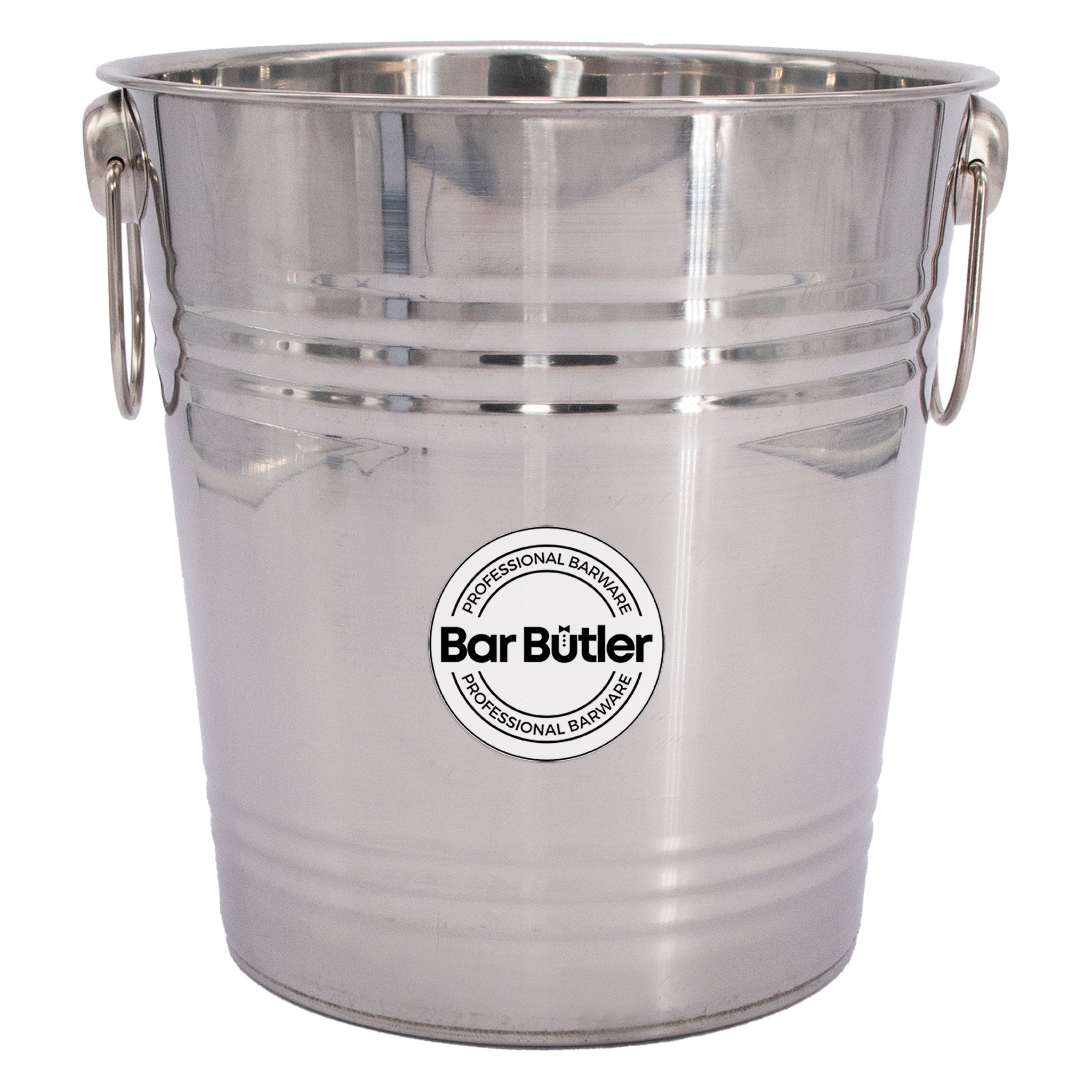 BAR BUTLER ICE BUCKET WITH RING HANDLES STAINLESS STEEL, 4.5L
