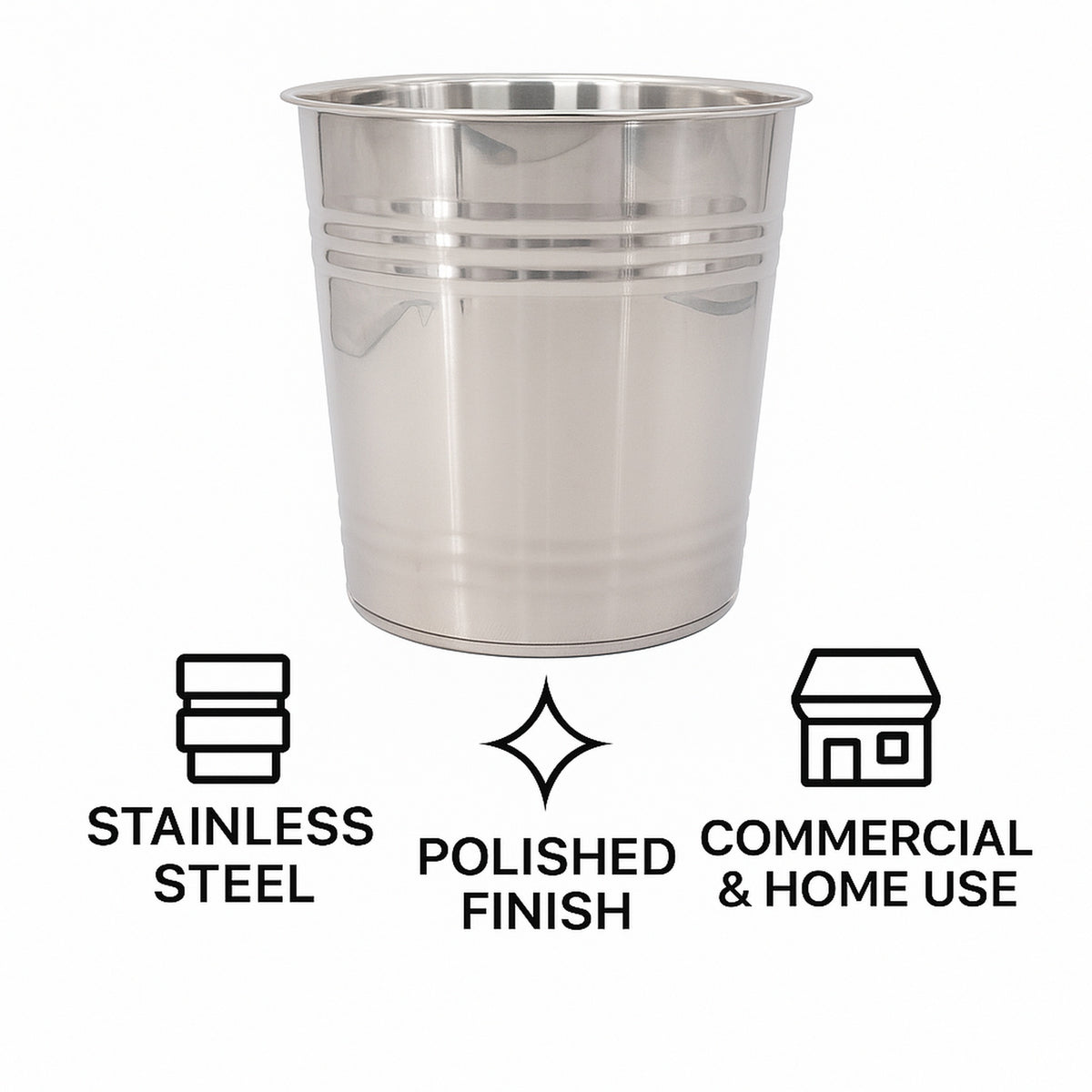 BAR BUTLER ICE BUCKET WITHOUT HANDLES STAINLESS STEEL, 4.5L