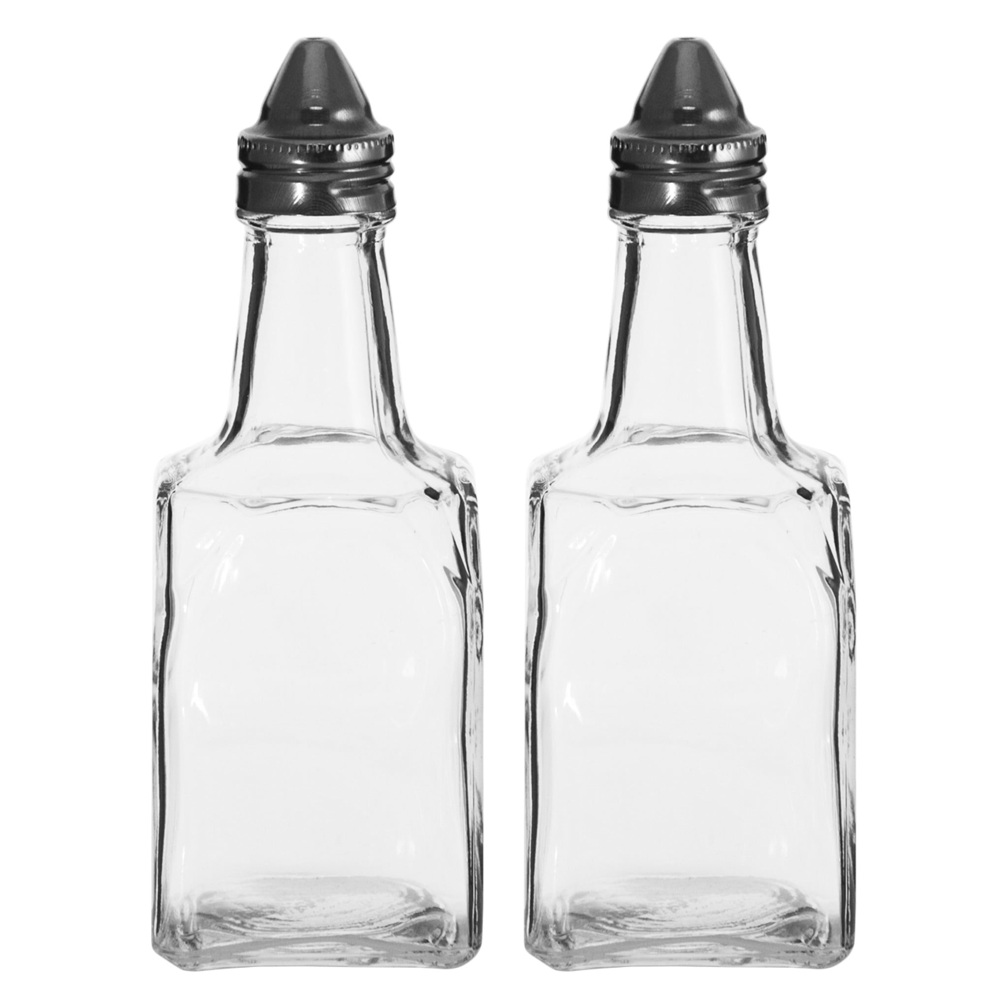 REGENT SQUARE OIL & VINEGAR BOTTLES ON WIRE STAND 3PCS SET, 200ML