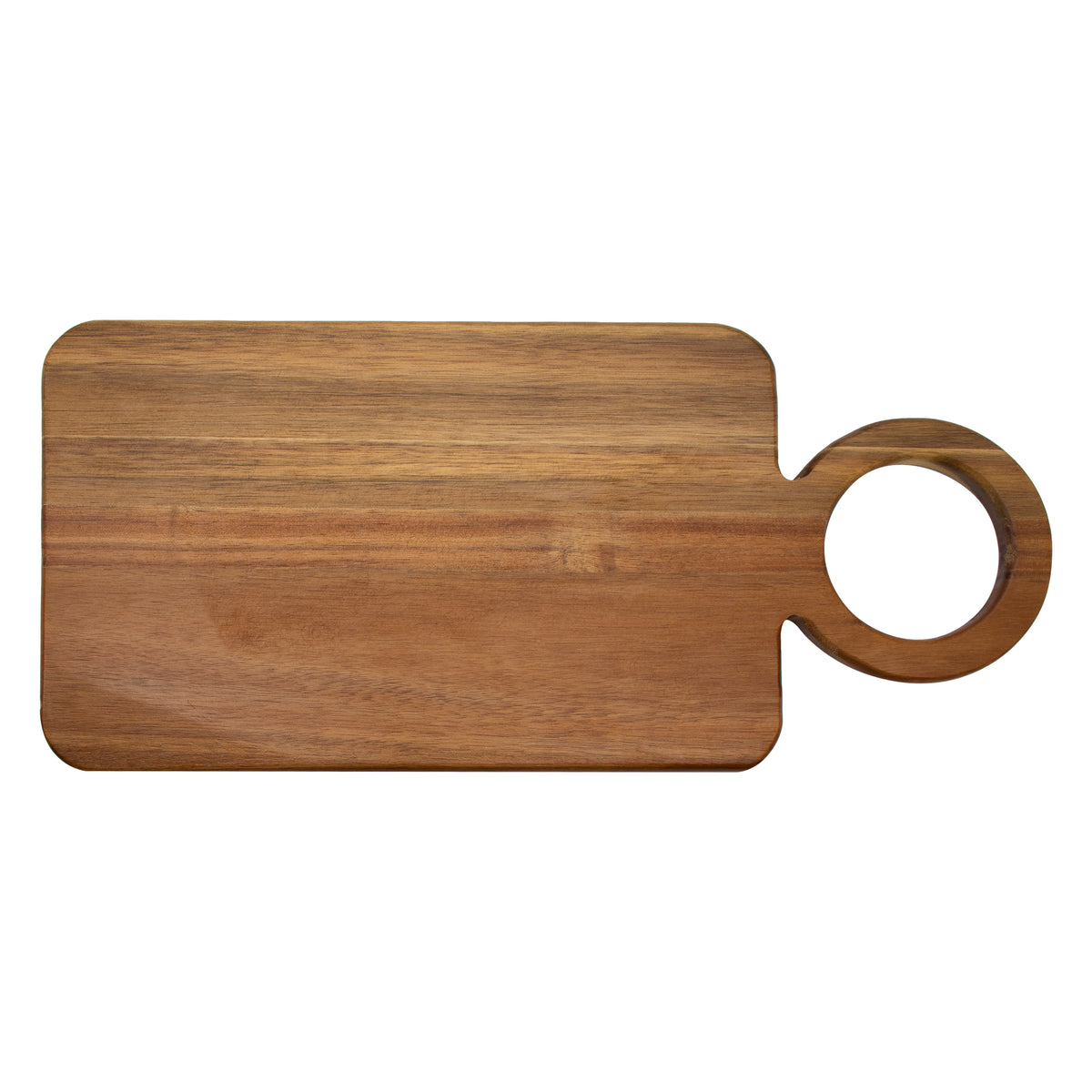 REGENT ACACIA WOOD RECTANGULAR SERVING BOARD WITH RING HANDLE, 440X200MM