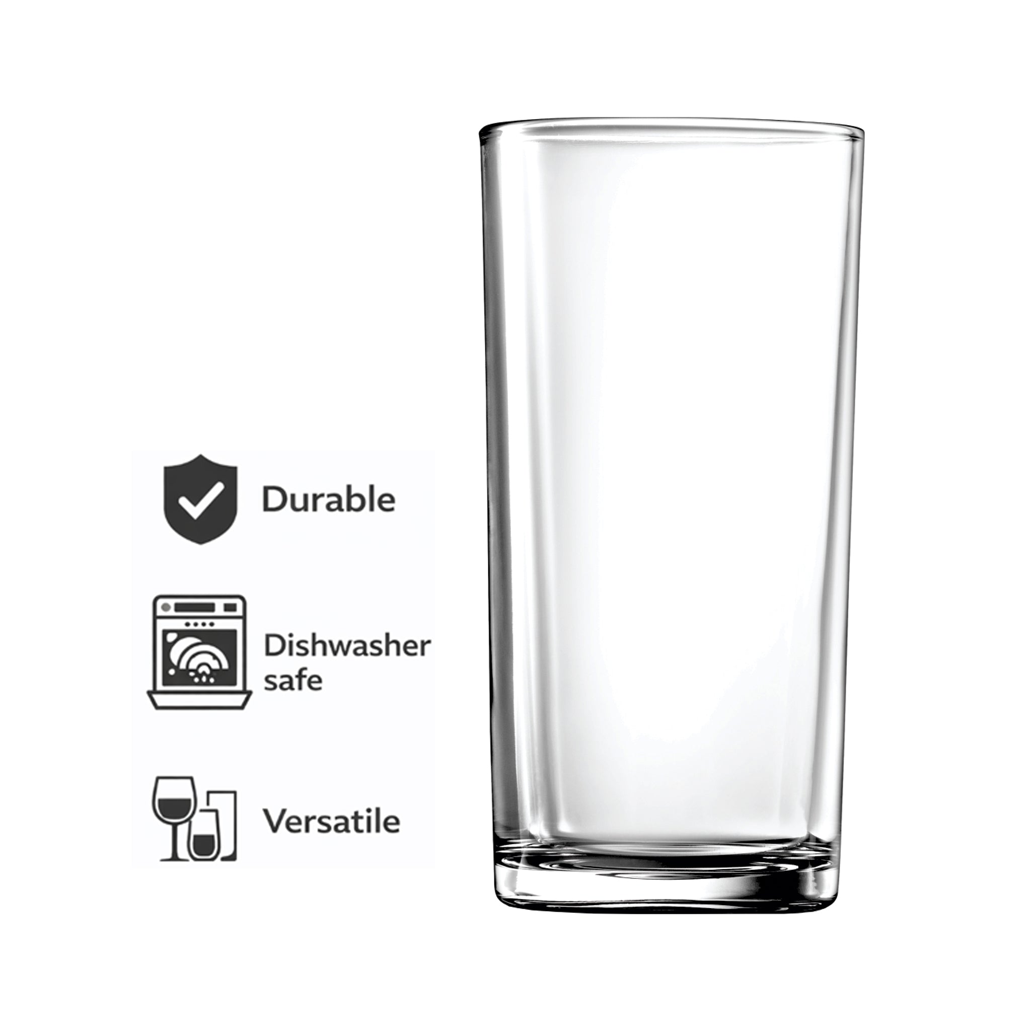 REGENT GREY PLASTIC CRATE WITH HIBALL TUMBLERS 24PK, 270ML