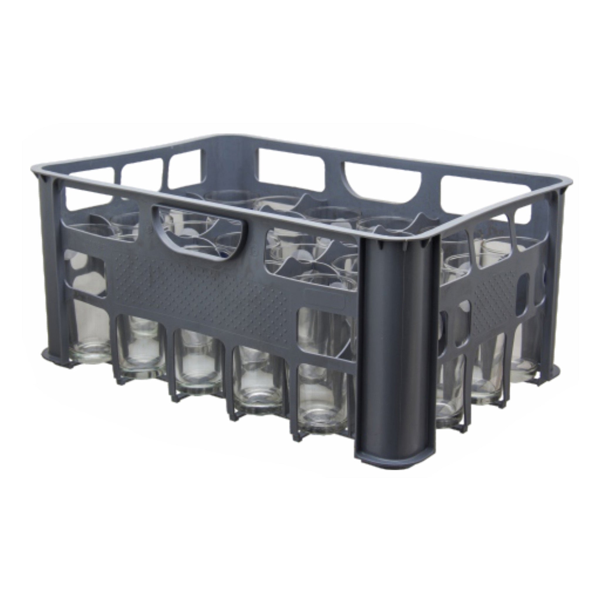 REGENT GREY PLASTIC CRATE WITH WILLY TUMBLERS 24PK, 380ML
