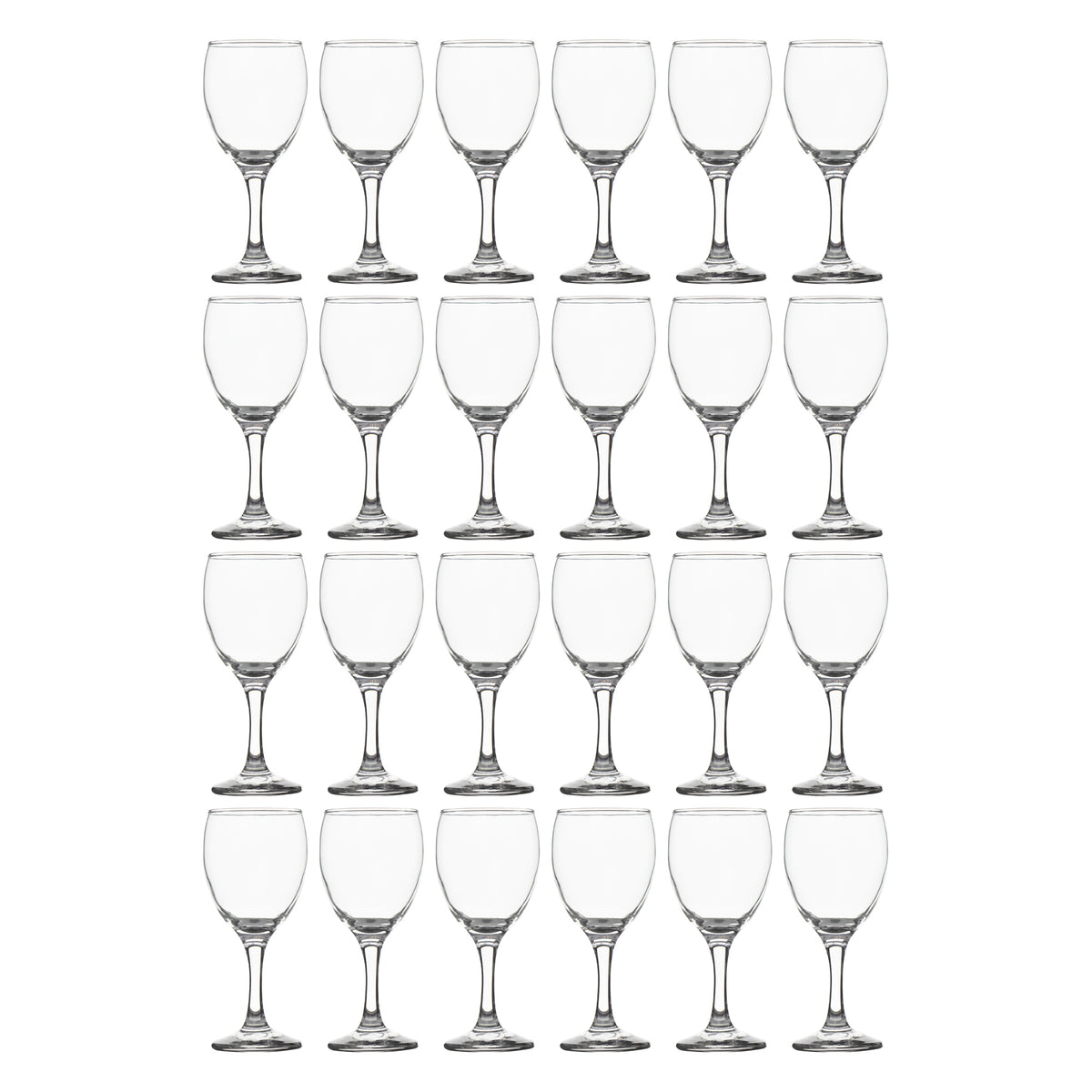 REGENT GREY PLASTIC CRATE WITH WINE GLASSES 24PK, 250ML