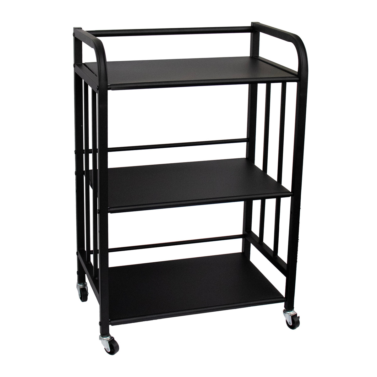 STORAGE RACK MULTI PURPOSE 3 SHELF BLACK P.C. METAL ON CASTERS, 500X320X760MM