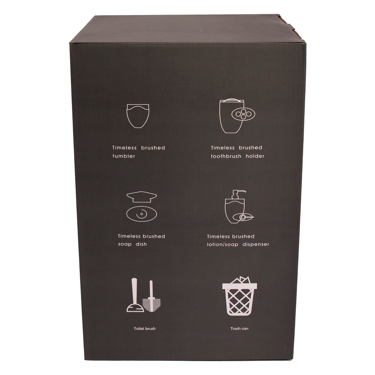 BATHROOM SET BLACK PLASTIC 6PC