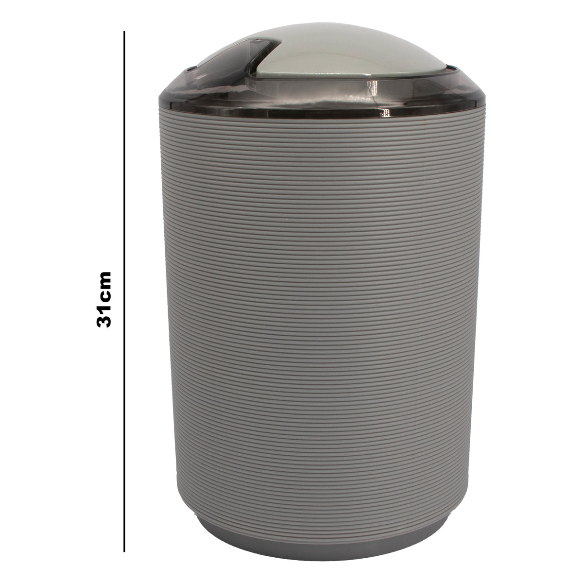 BATHROOM SET GREY PLASTIC, 6PC