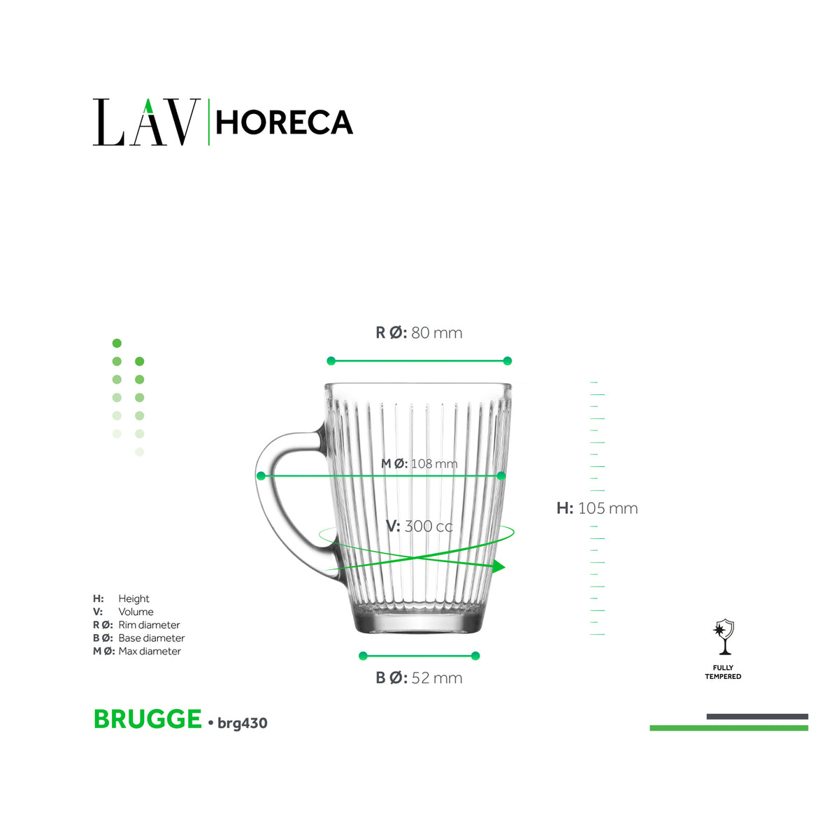 LAV HORECA BRUGGE MUG (TEMPERED) 300ML