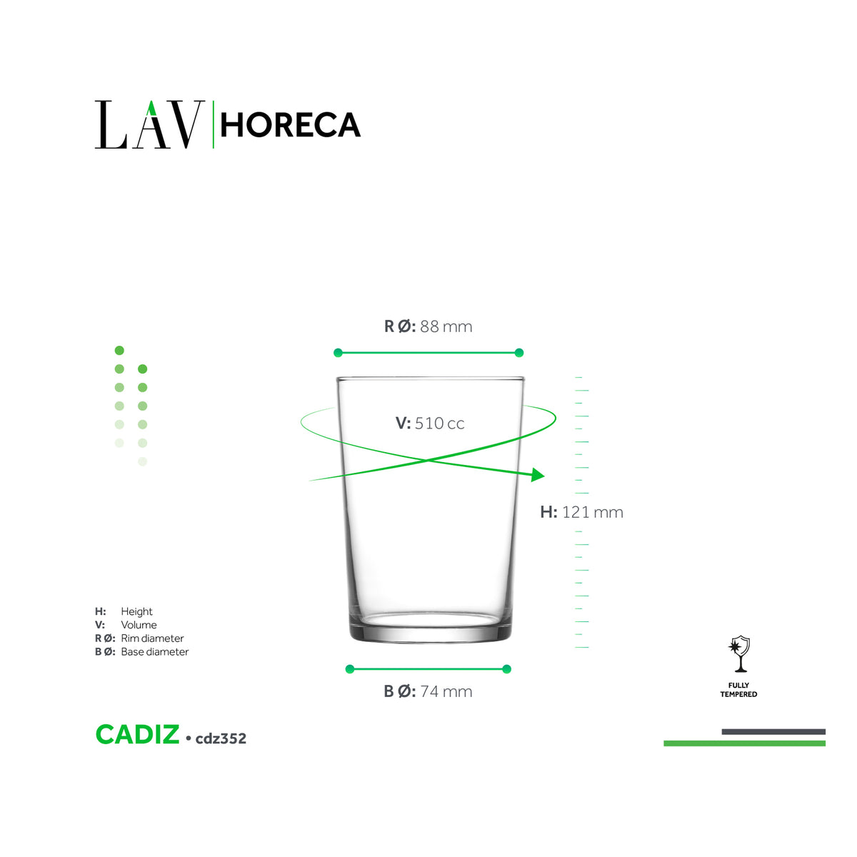 LAV HORECA CADIZ LONG DRINK (TEMPERED) 510ML