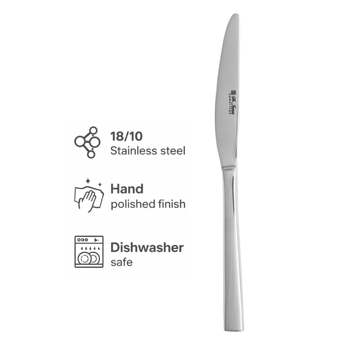 ST. JAMES CUTLERY CAMBRIDGE 18/10 TABLE KNIFE 12PK