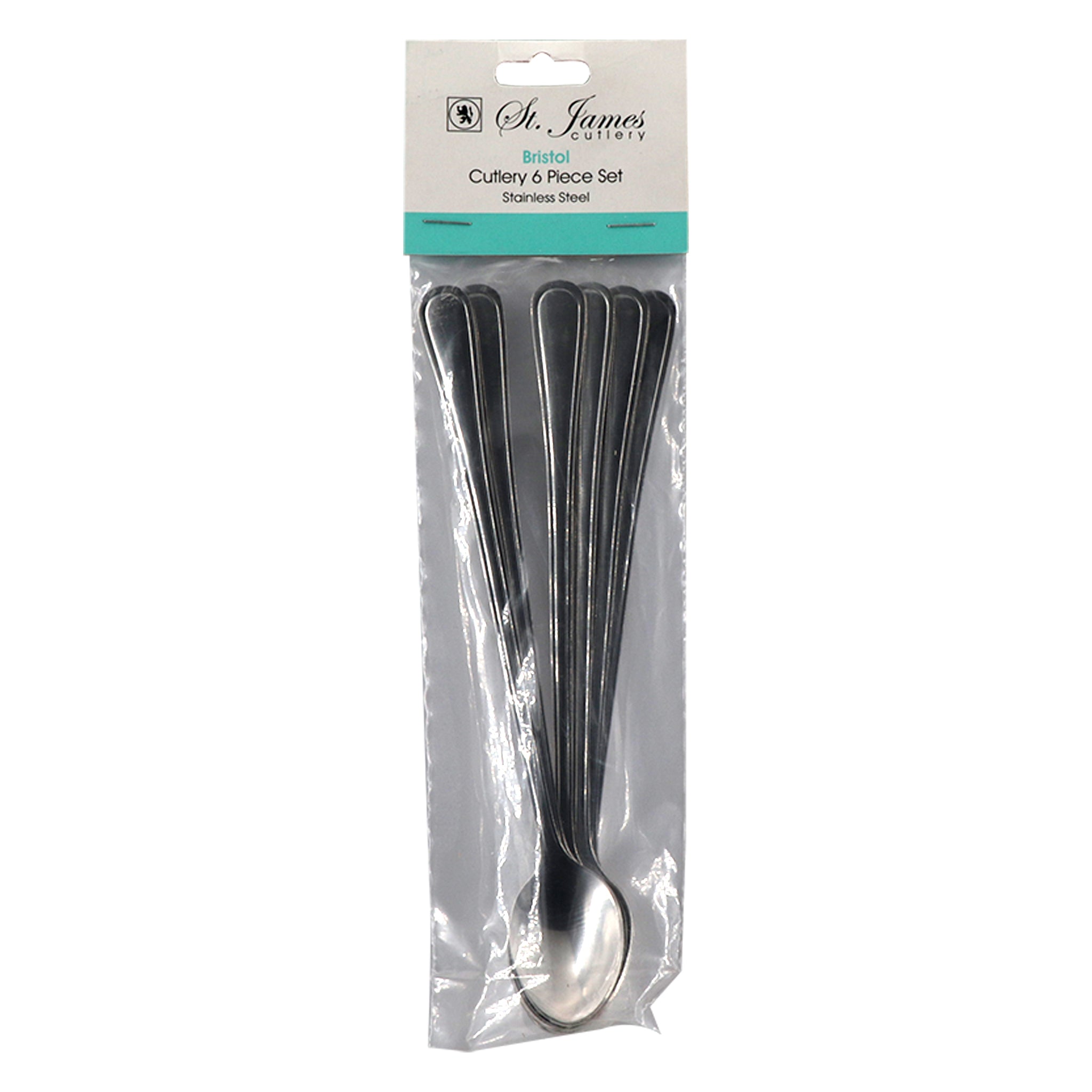ST. JAMES CUTLERY BRISTOL (880) SODA SPOON 6PK STAINLESS STEEL