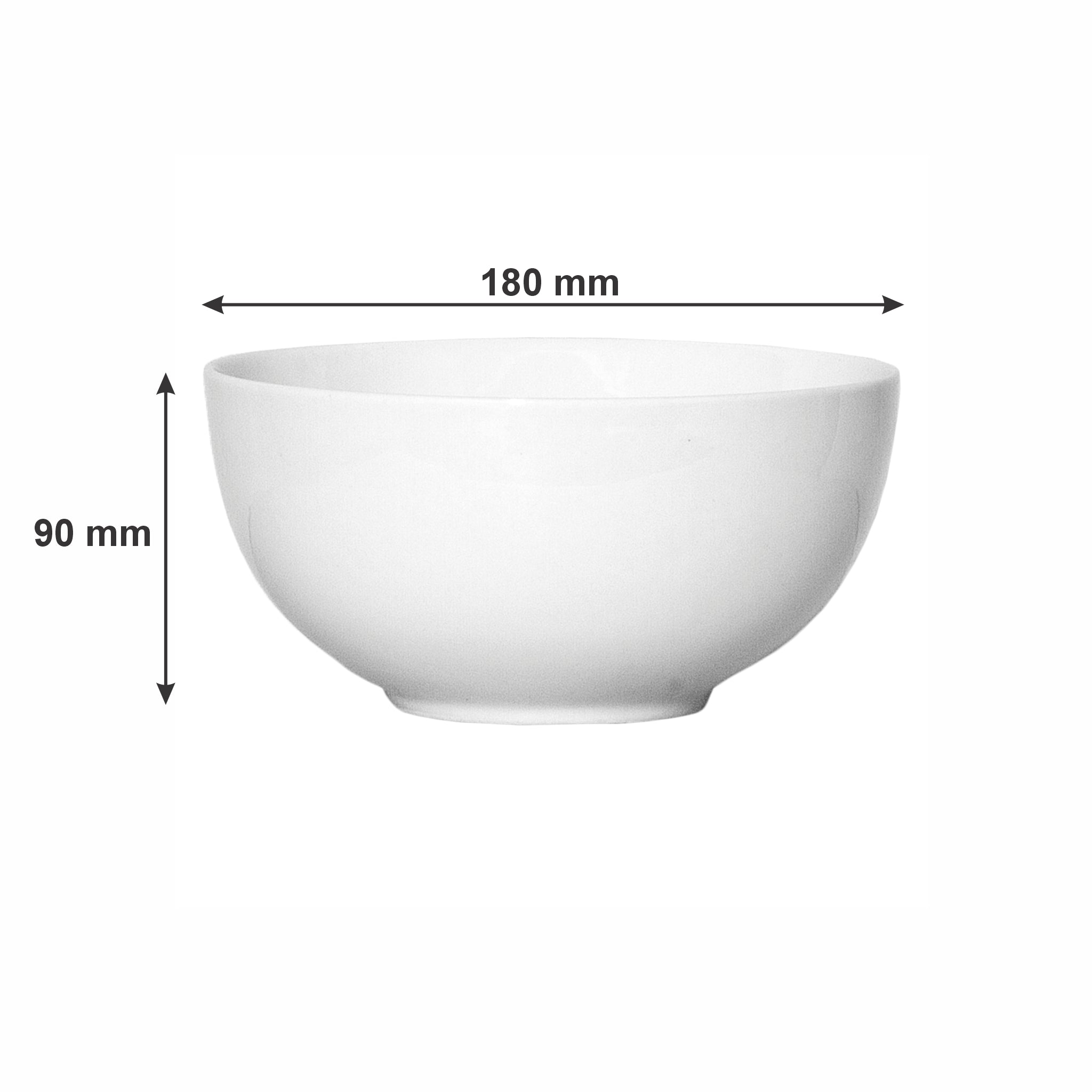 SERVEWARE NOODLE BOWL CERAMIC WHITE, 180MM DIAX90MM