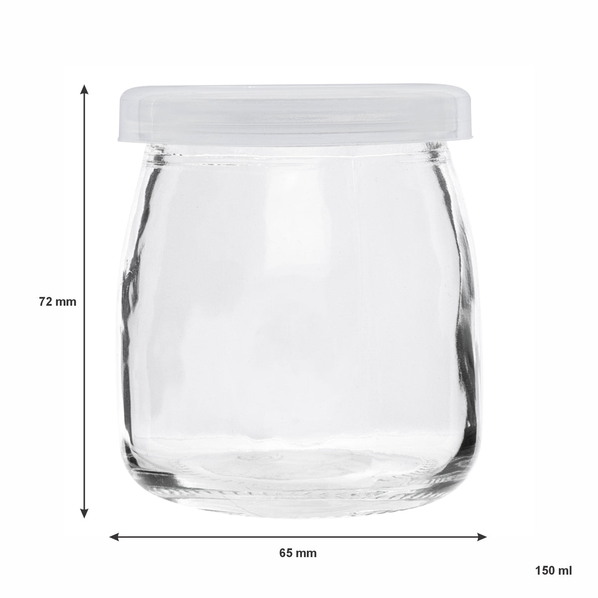 REGENT YOGHURT JARS WITH PLASTIC LIDS 6PK, 150ML