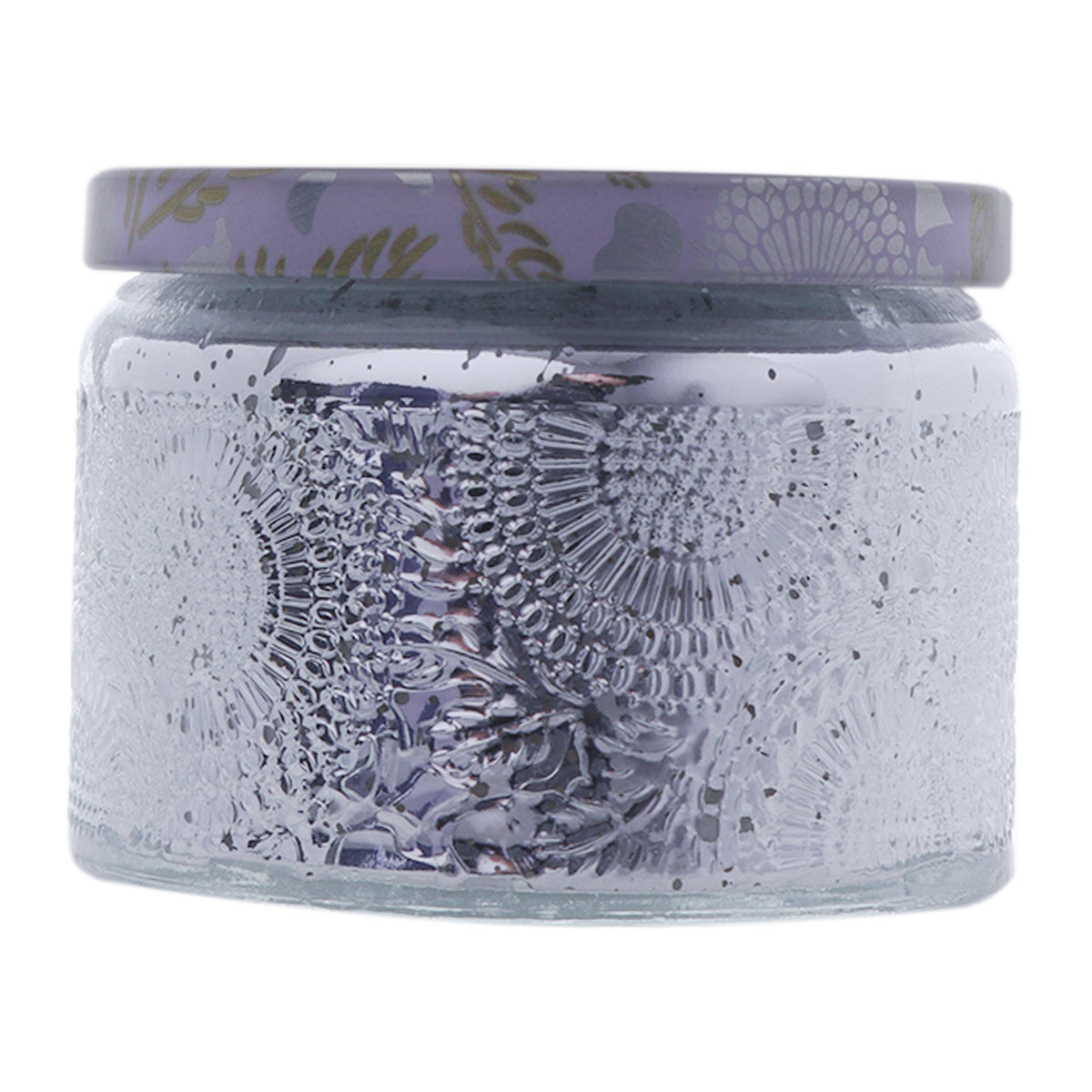 REGENT SCENTED CANDLES (VANILLA) IN EMBOSSED GLASS JARS, ASST. COLOURS 6PK, 100G