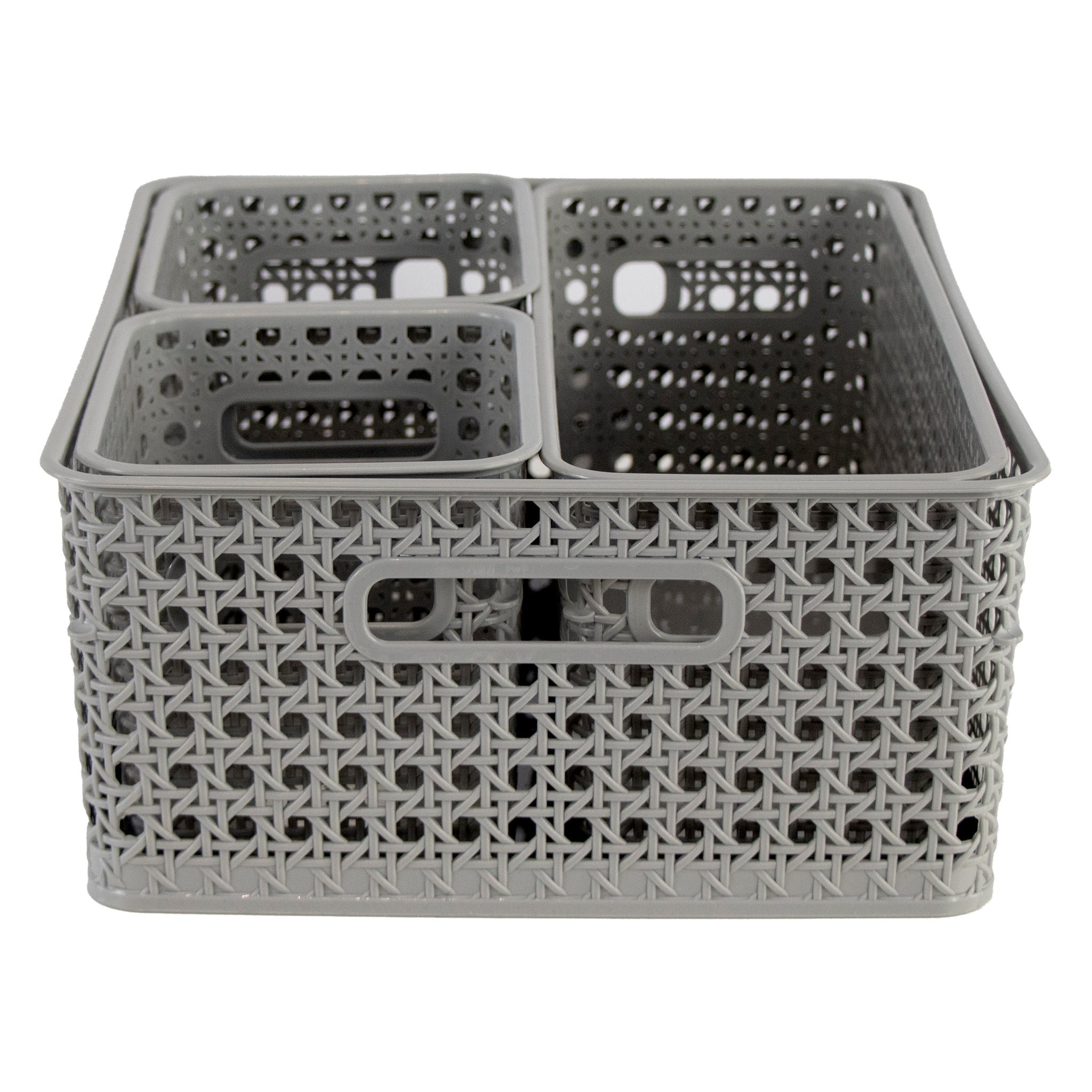 REGENT STOREAWAY GREY CLASSIC BASKETS 4PK VALUE PACK