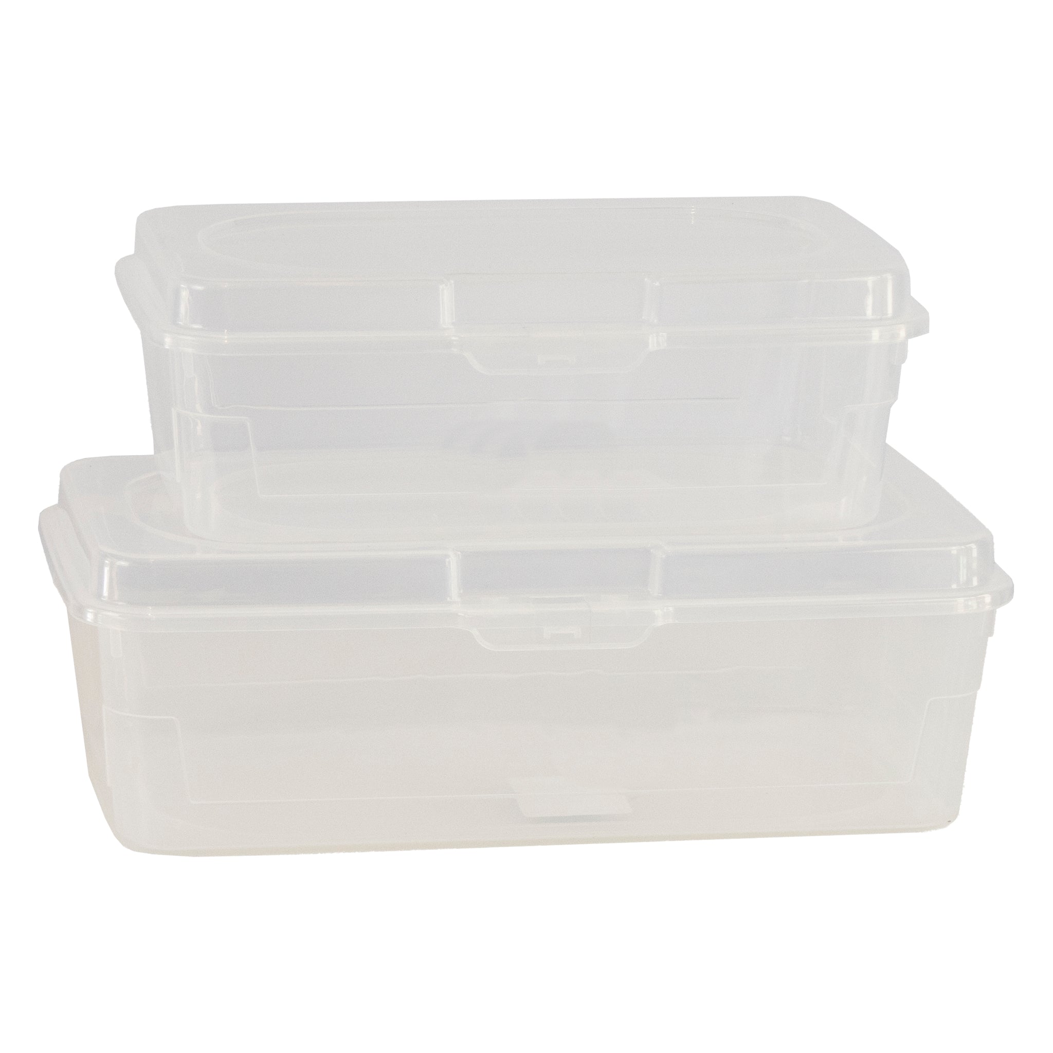 REGENT STOREAWAY CLEAR PLASTIC STACK BOXES 2.7L l 4.6L, 2 PIECE VALUE PACK