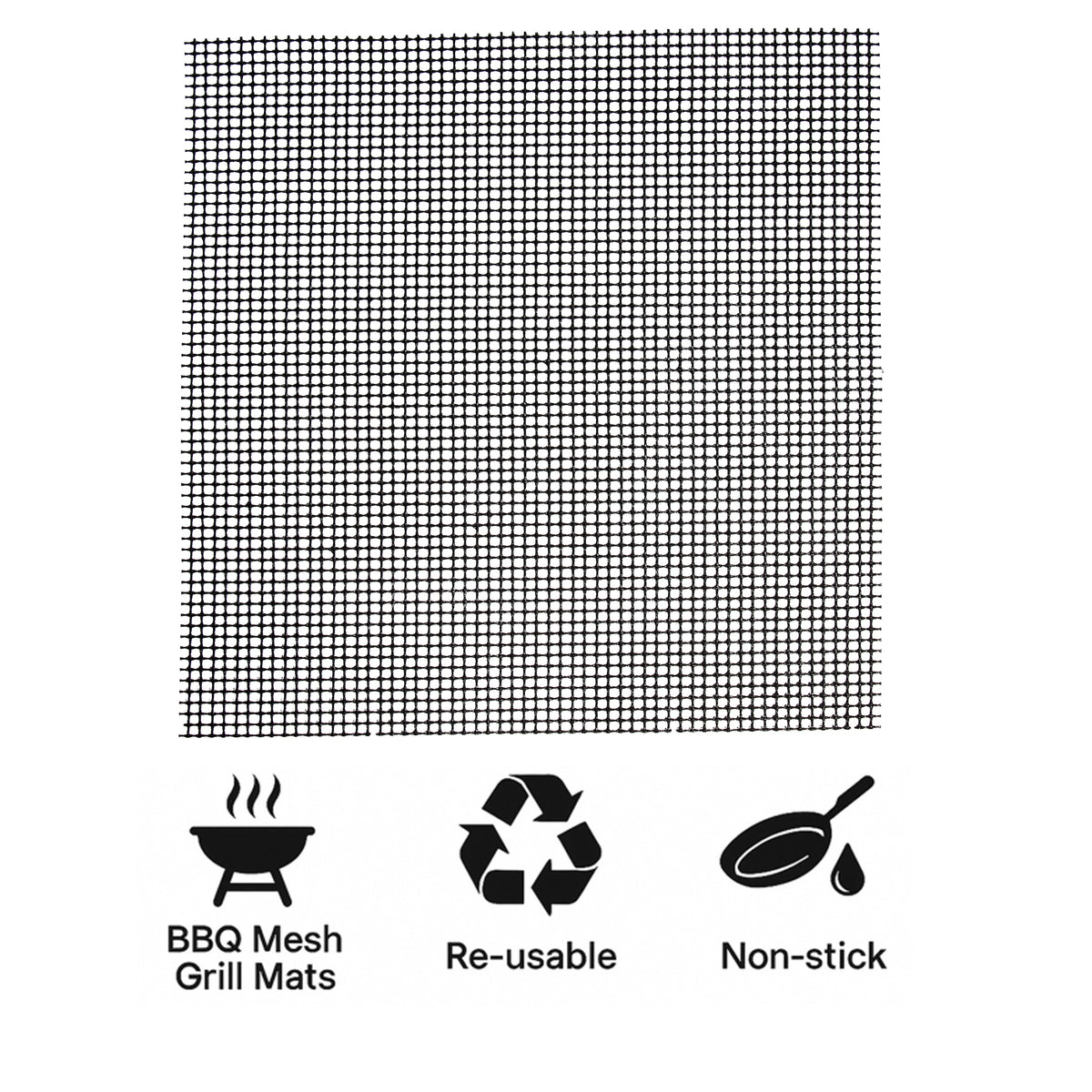 REGENT RE-USEABLE BBQ GRILL MESH MATS/AIR FRYER LINERS 2PK, 320X320MM