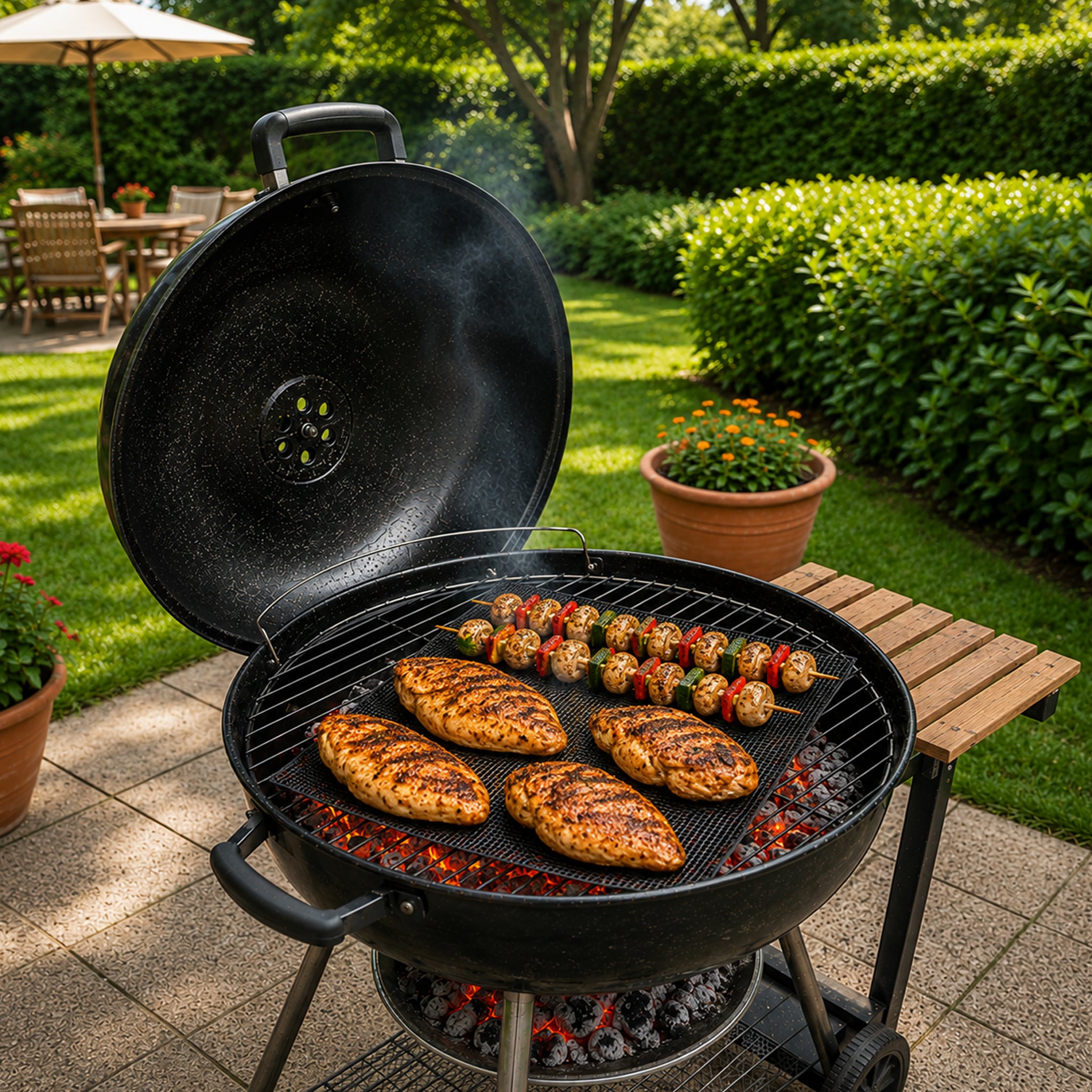 REGENT RE-USEABLE BBQ GRILL MESH MATS/AIR FRYER LINERS 2PK, 320X320MM