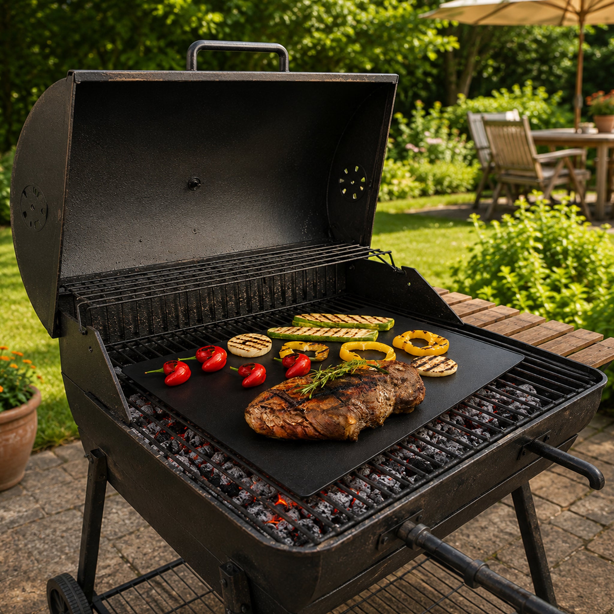 REGENT RE-USEABLE BBQ GRILL MATS/AIR FRYER LINERS 2PK, 330X400MM