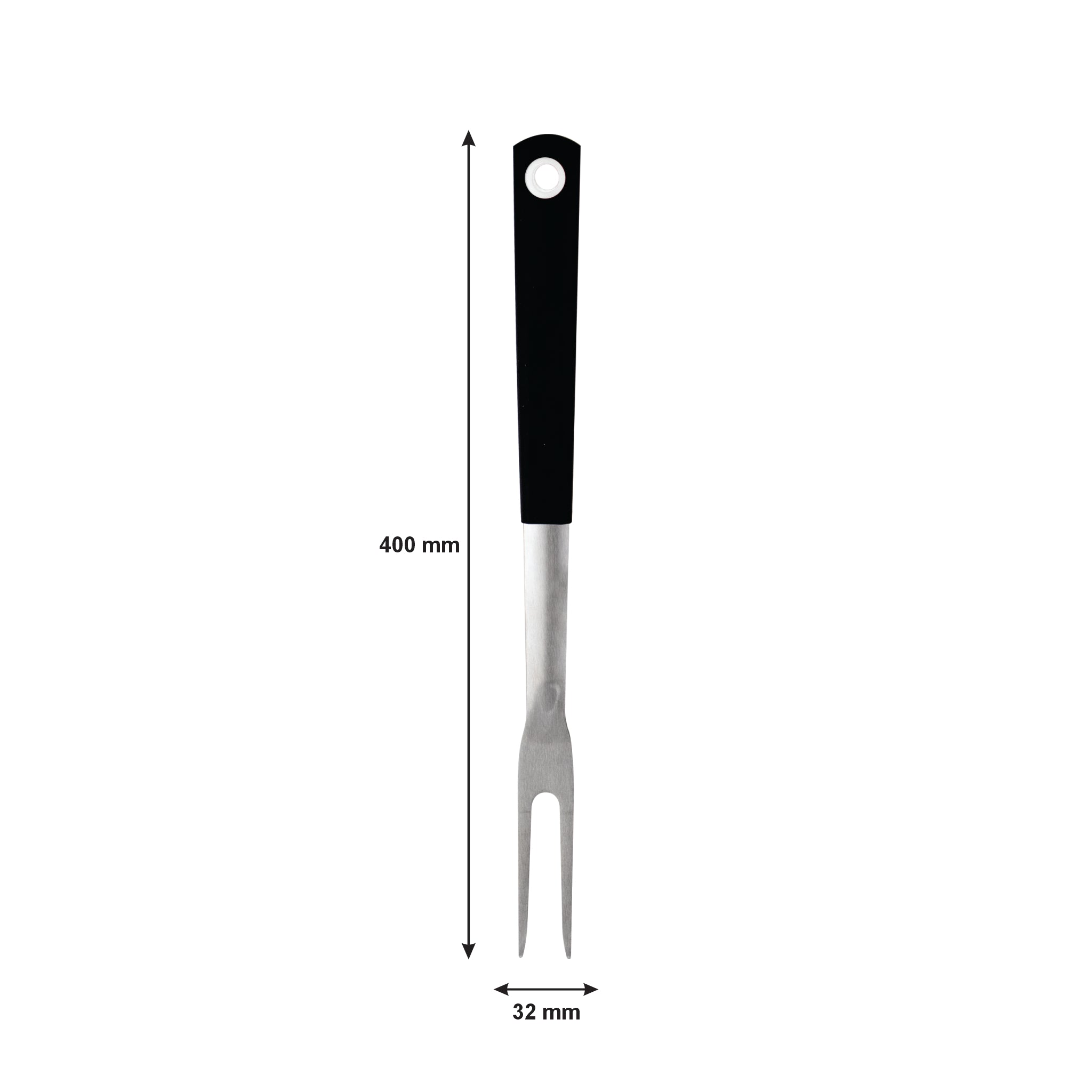 REGENT BRAAI FORK STAINLESS STEEL WITH TPR HANDLE, 400MM