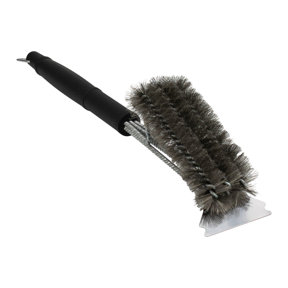 REGENT BRAAI 3 WAY CLEANING BRISTLE BRUSH WITH SCRAPER STAINLESS STEEL, 450MM