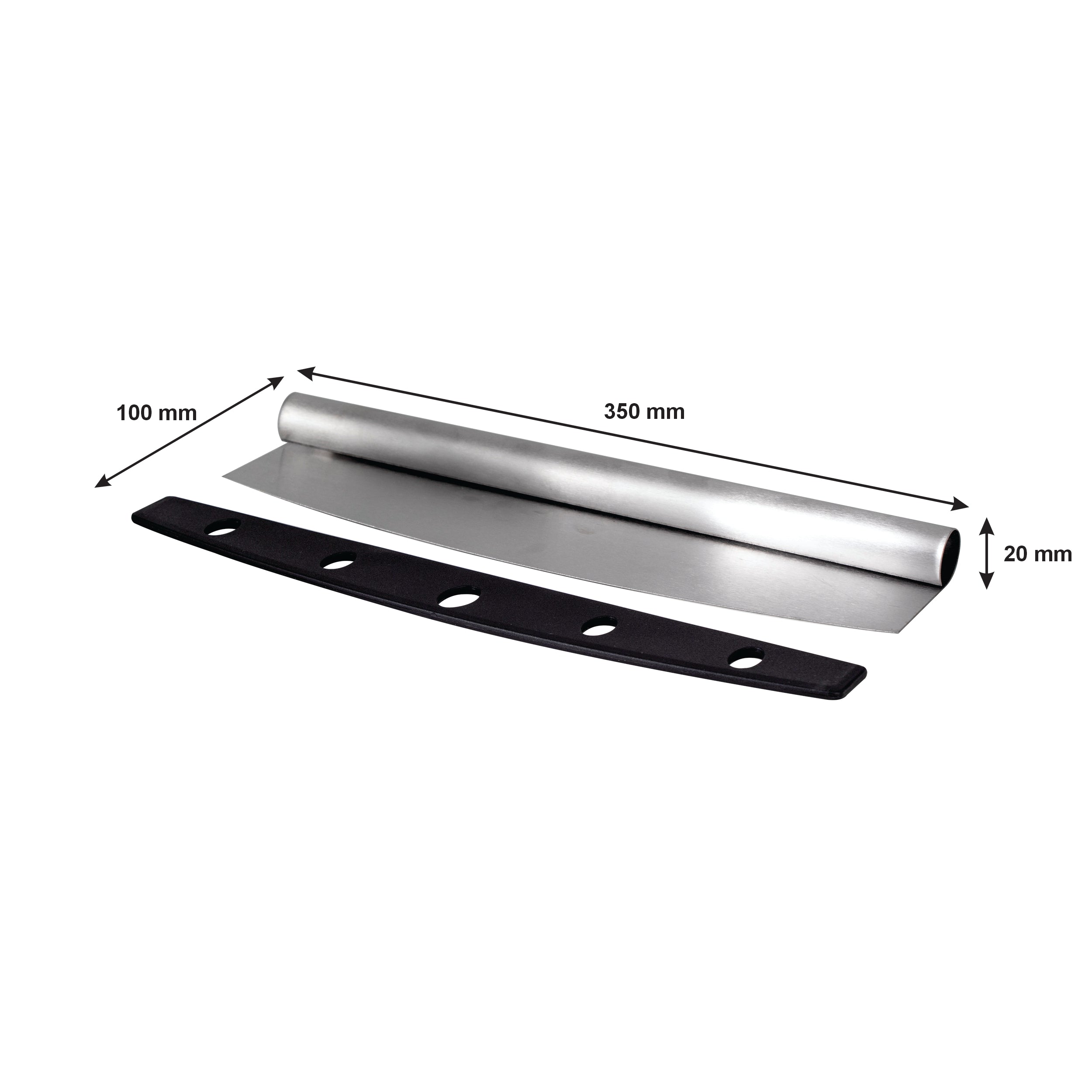 REGENT KITCHEN ROCKER PIZZA CUTTER STAINLESS STEEL WITH PROTECTING COVER, 350MM