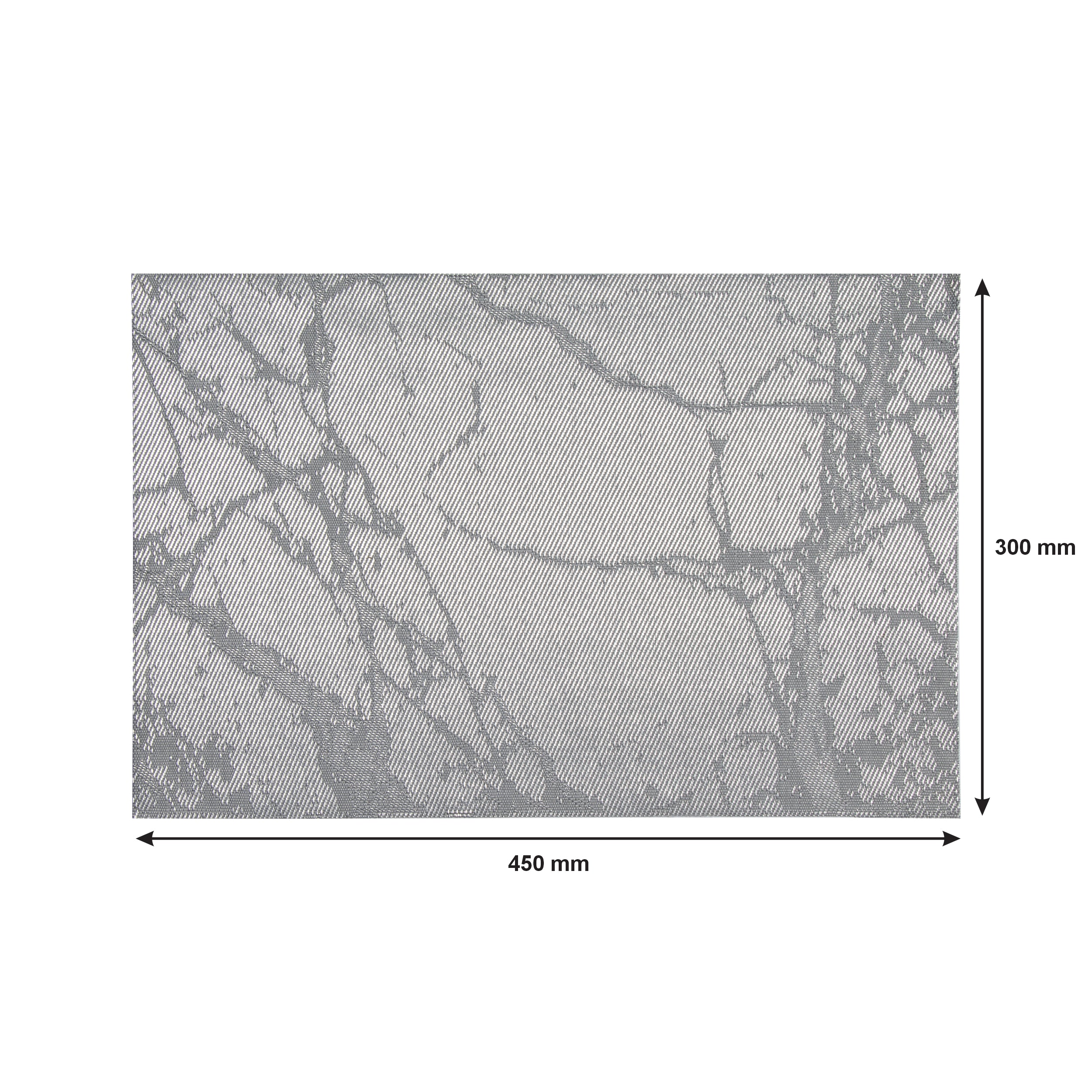 REGENT PLACE MATS WOVEN PVC SILVER MARBLE, 300X450MM