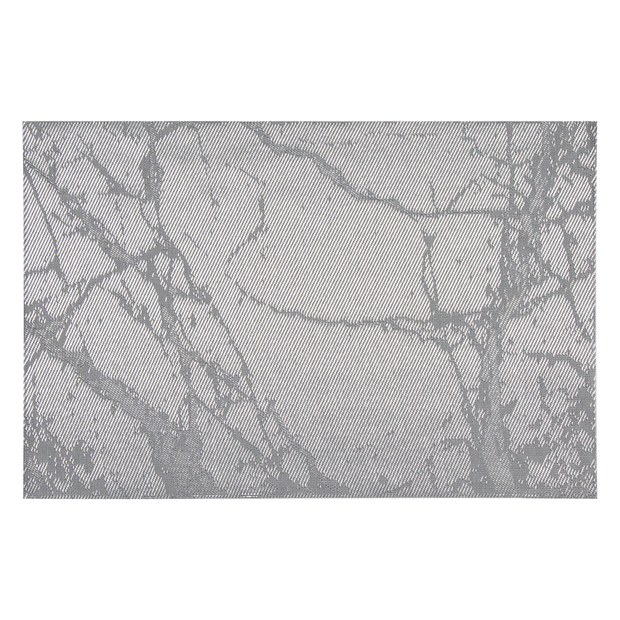 REGENT PLACE MATS WOVEN PVC SILVER MARBLE, 300X450MM