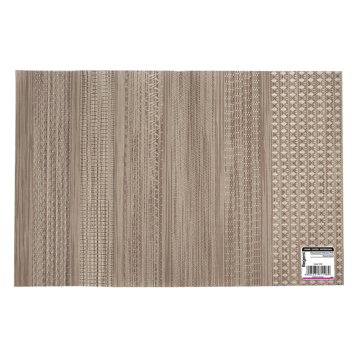 REGENT PLACE MATS WOVEN PVC DESERT SAND, 300X450MM