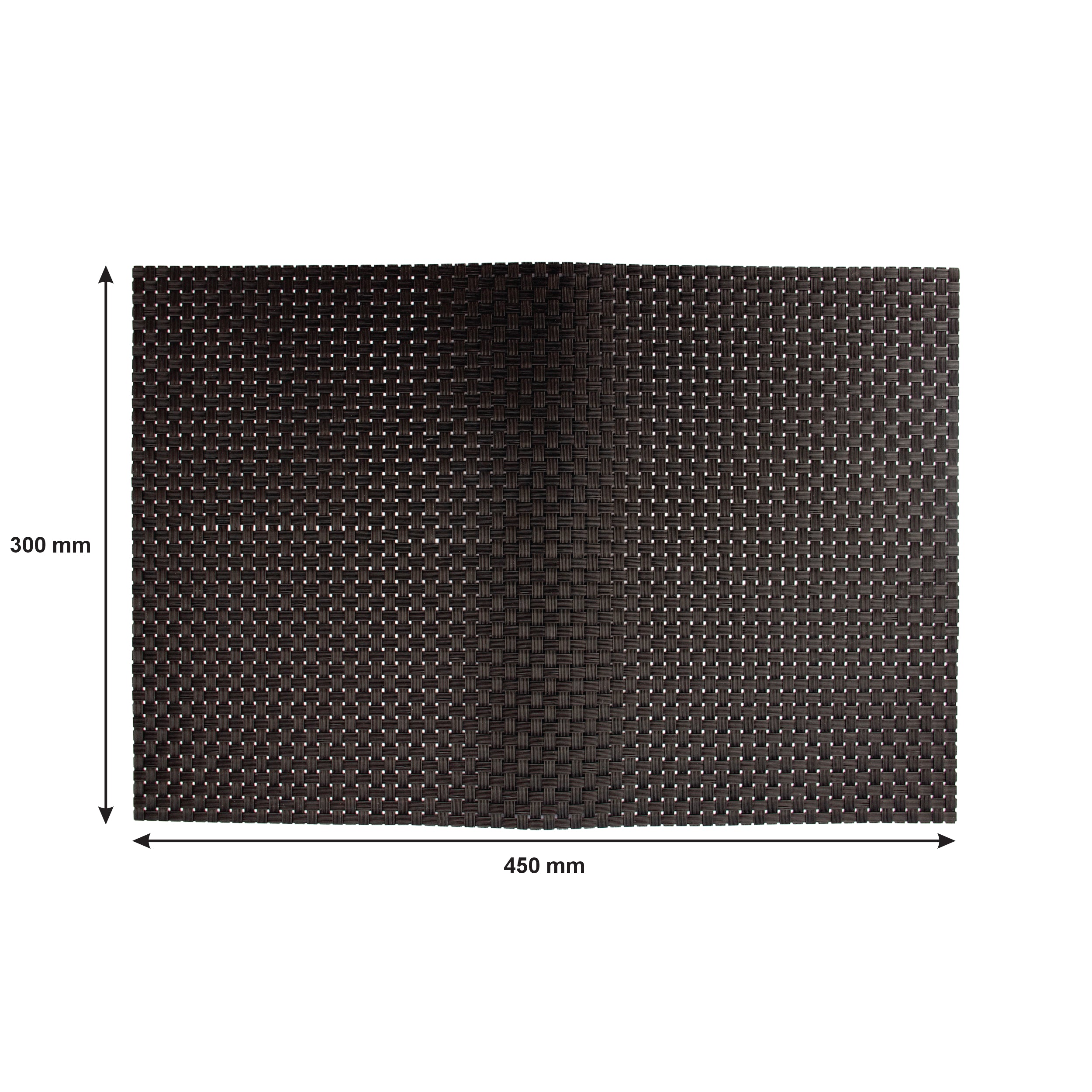 REGENT PLACE MATS WOVEN PVC BLACK, 300X450MM