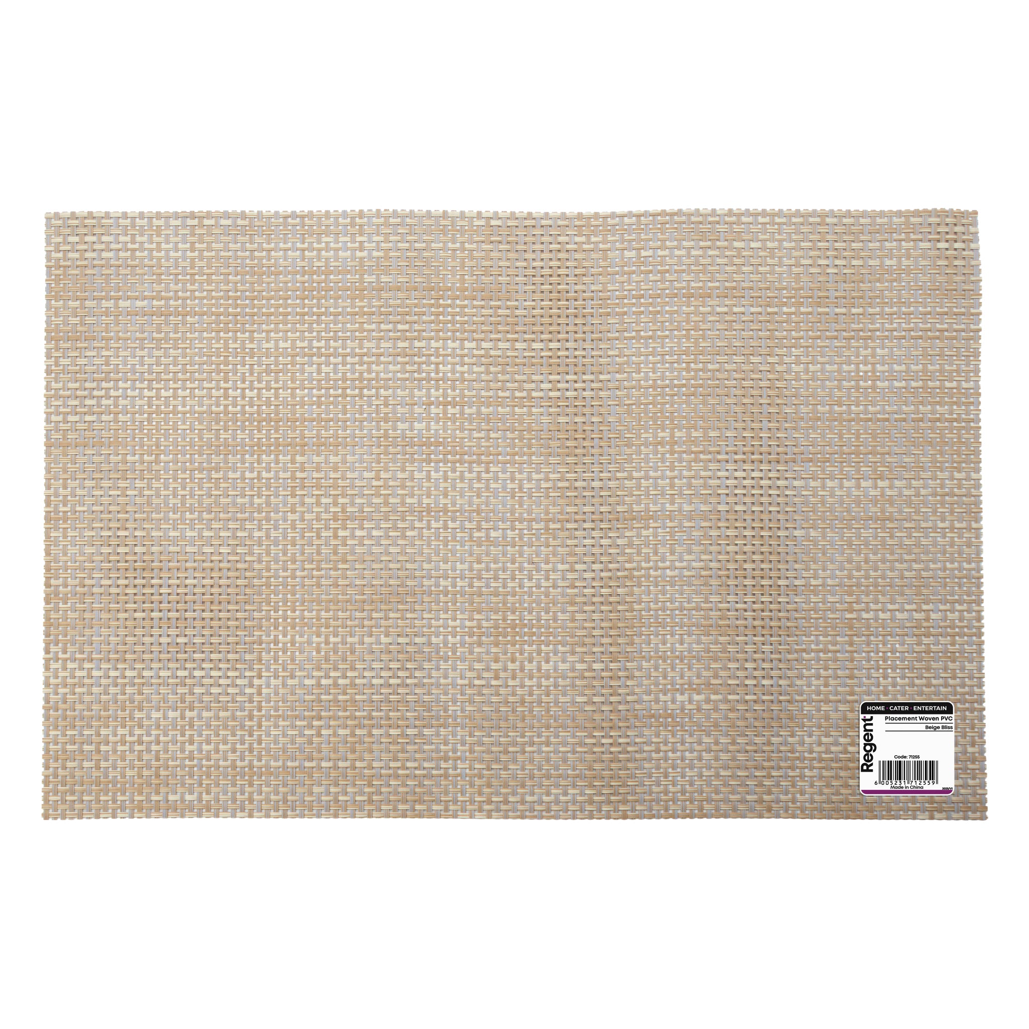 REGENT PLACE MATS WOVEN PVC BEIGE BLISS, 300X450MM