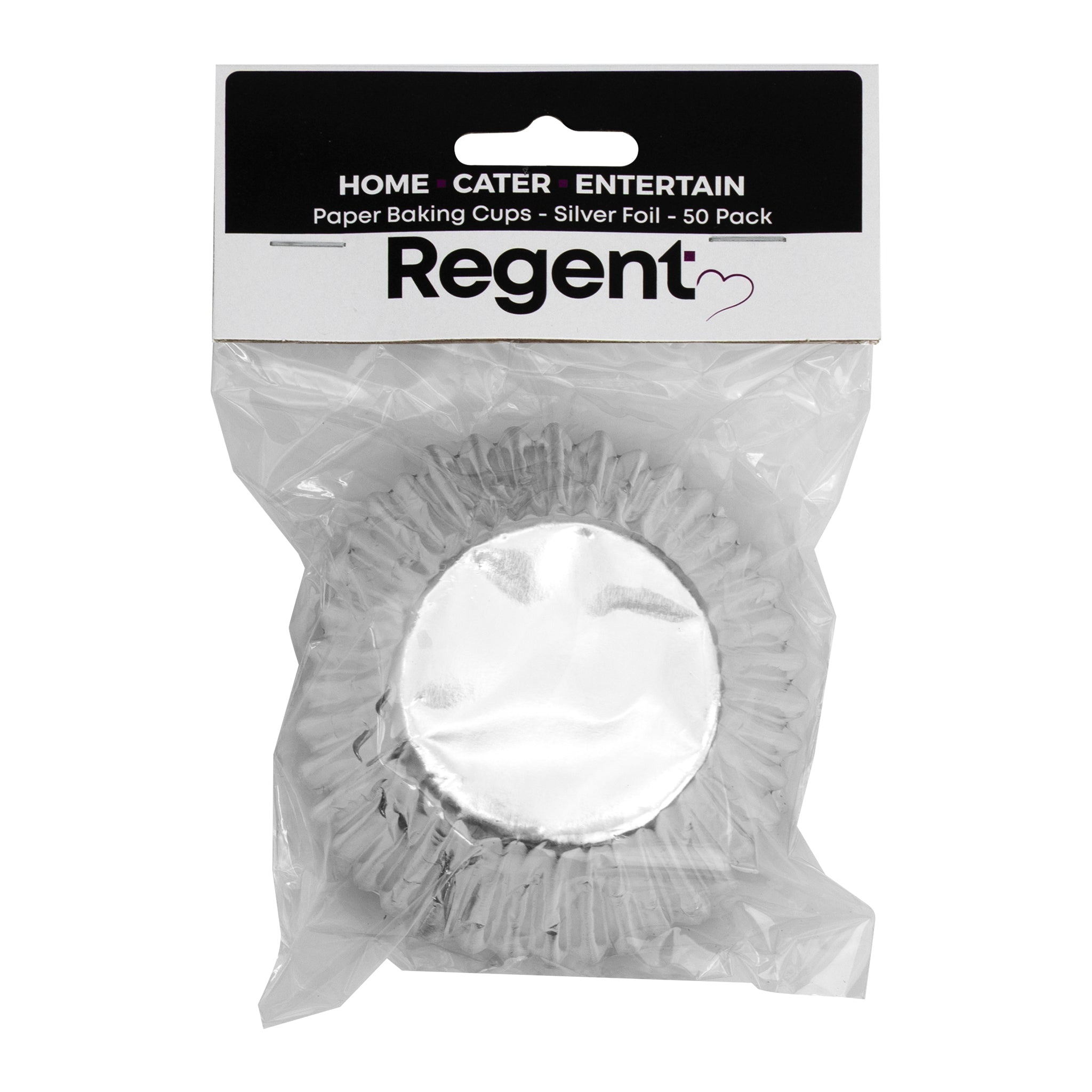 REGENT CAKE CUPS SILVER FOIL 50PK, 50X32.5MM