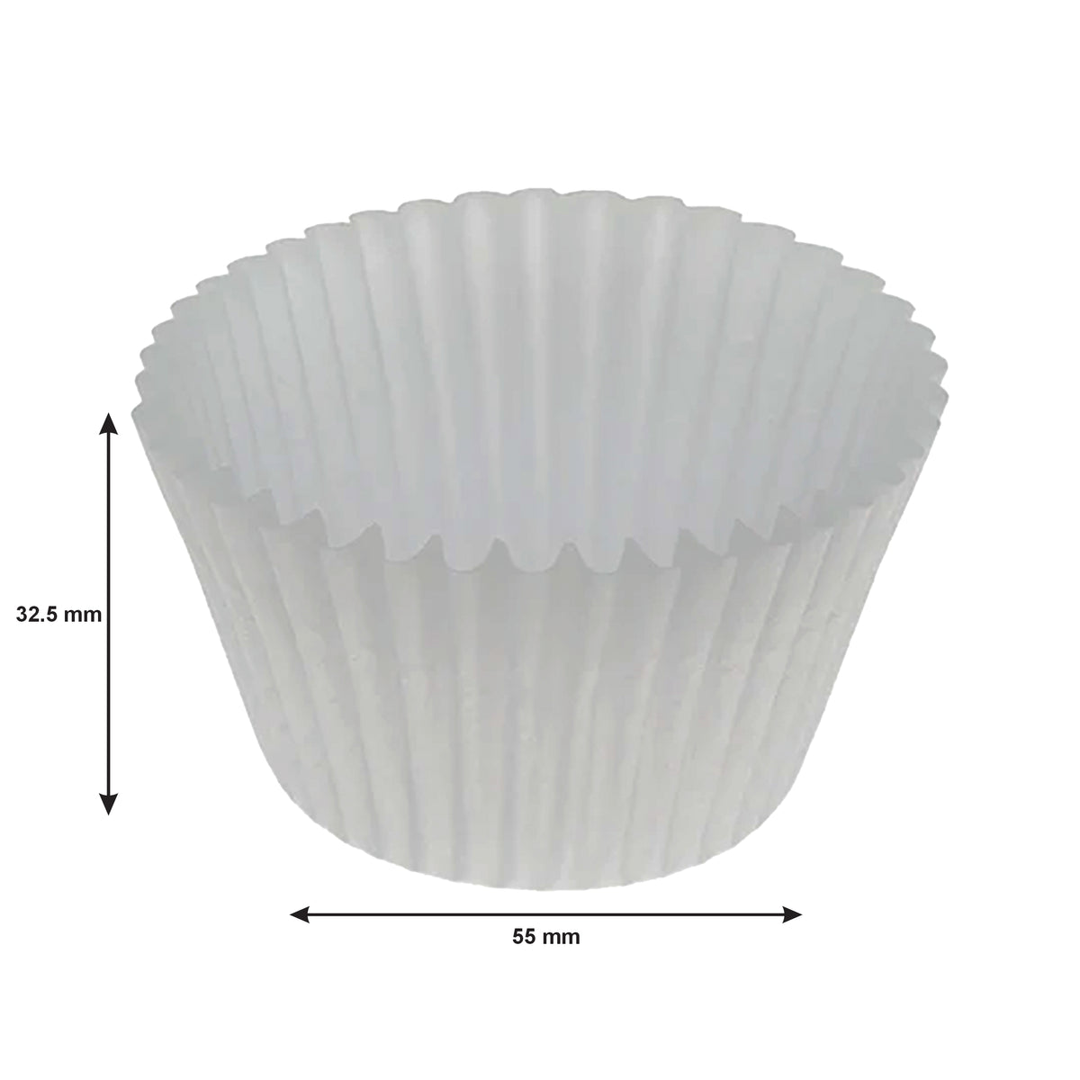 REGENT CAKE CUPS WHITE LARGE 50PK, 55X37.5MM