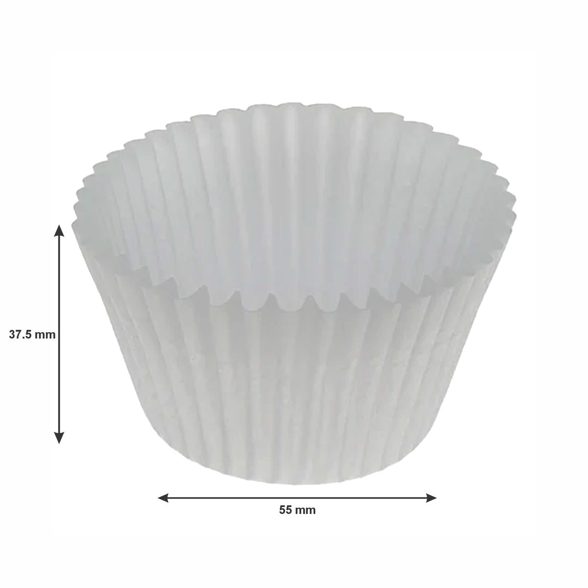 REGENT CAKE CUPS WHITE LARGE 50PK, 55X37.5MM