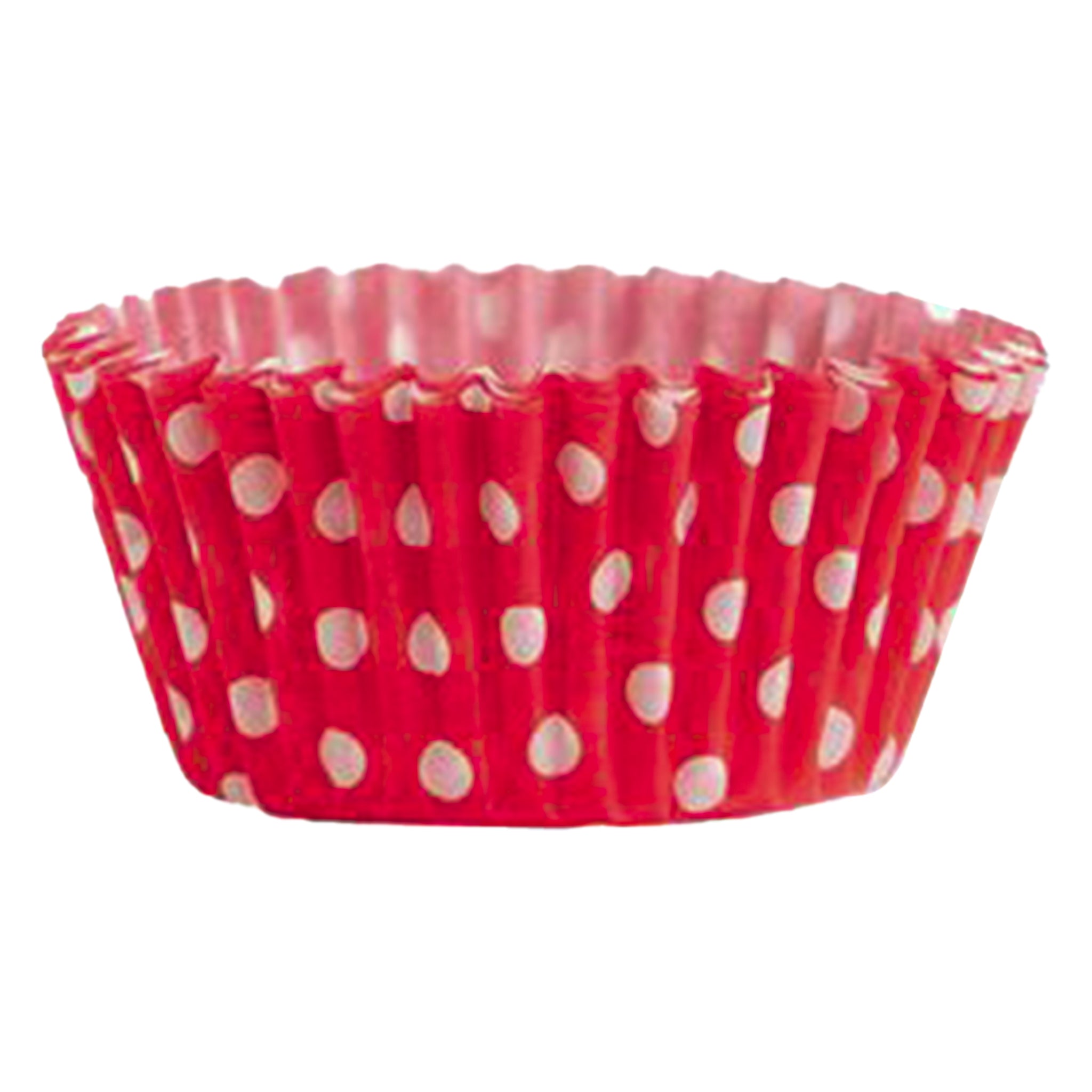 REGENT CAKE CUPS RED WITH WHITE DOTS 50PK, 50MM DIAX32.5MM