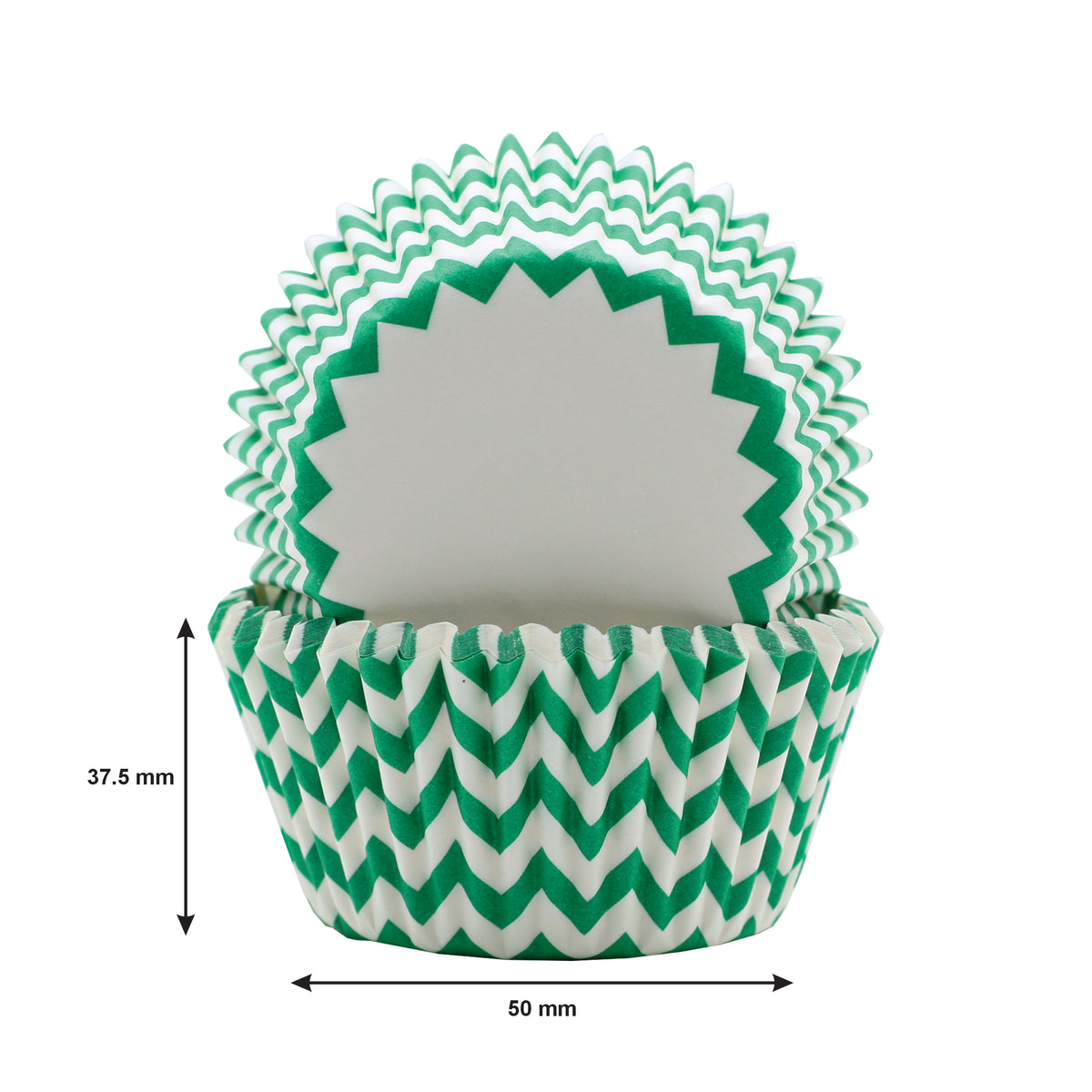 REGENT CAKE CUPS CHEVRON TEAL 50PK, 50X37.5MM