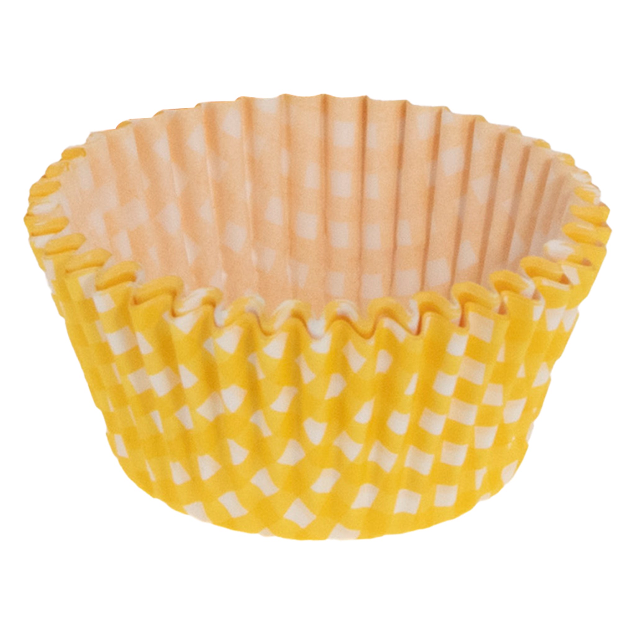 REGENT CAKE CUPS YELLOW AND WHITE CHECK 50PK, 50X32.5MM