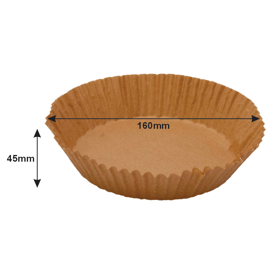 REGENT AIR FRYER ROUND PARCHMENT PAPER LINERS IN PVC BOX 50PK, 160MM DIA