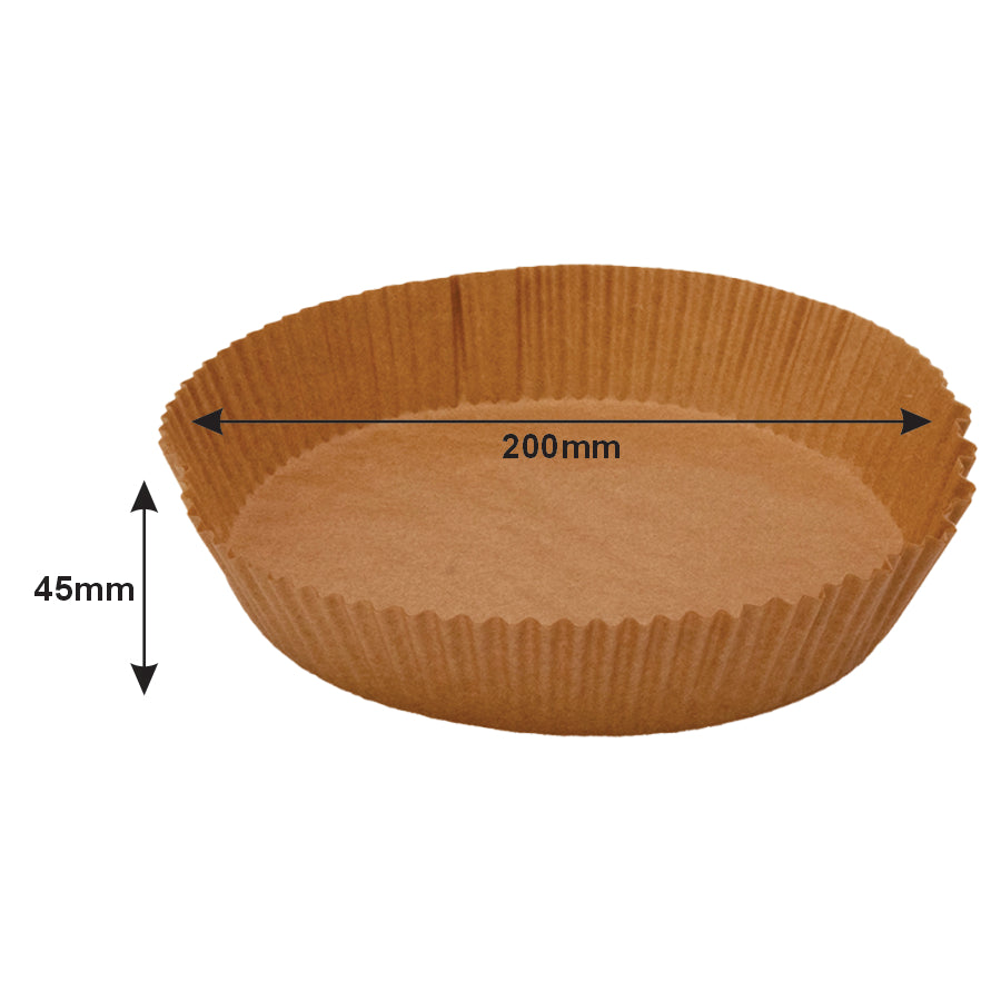 REGENT AIR FRYER ROUND PARCHMENT PAPER LINERS IN PVC BOX 50PK, 200MM DIA