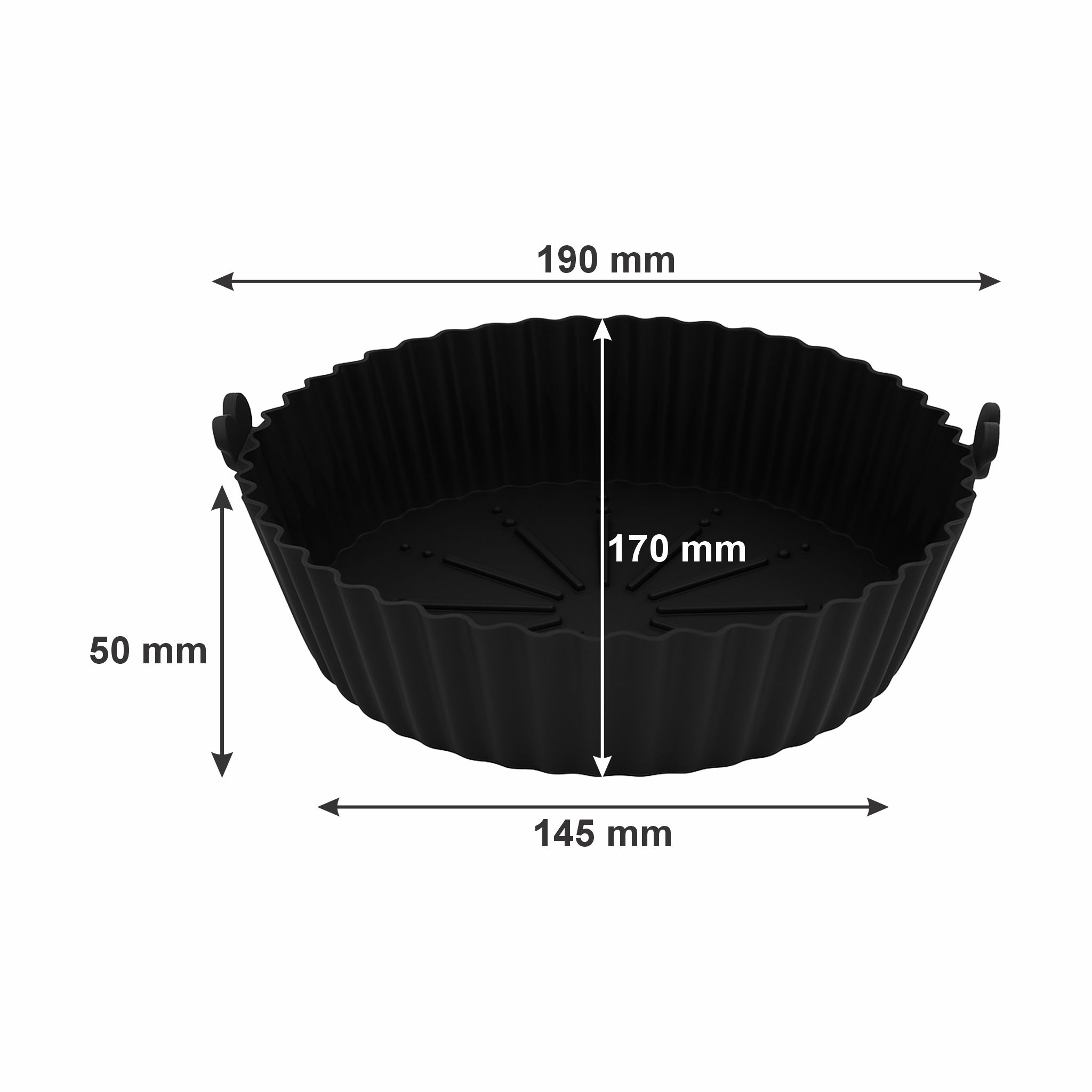REGENT ROUND AIRFRYER BLACK SILICONE BASKET, 175MM DIA