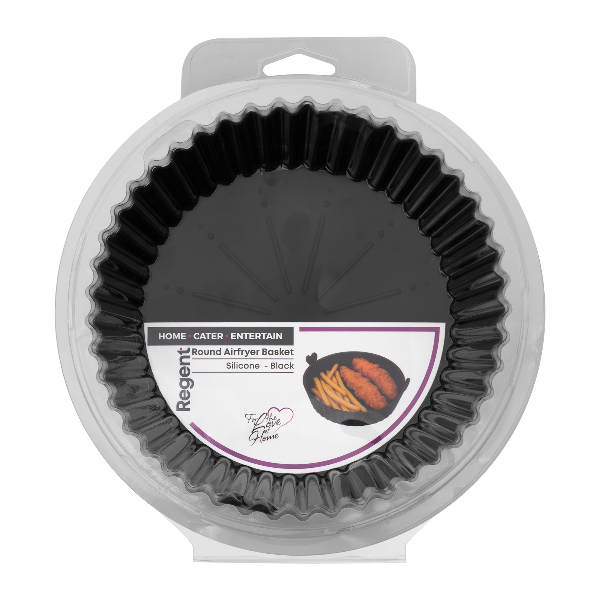 REGENT ROUND AIRFRYER BLACK SILICONE BASKET, 175MM DIA